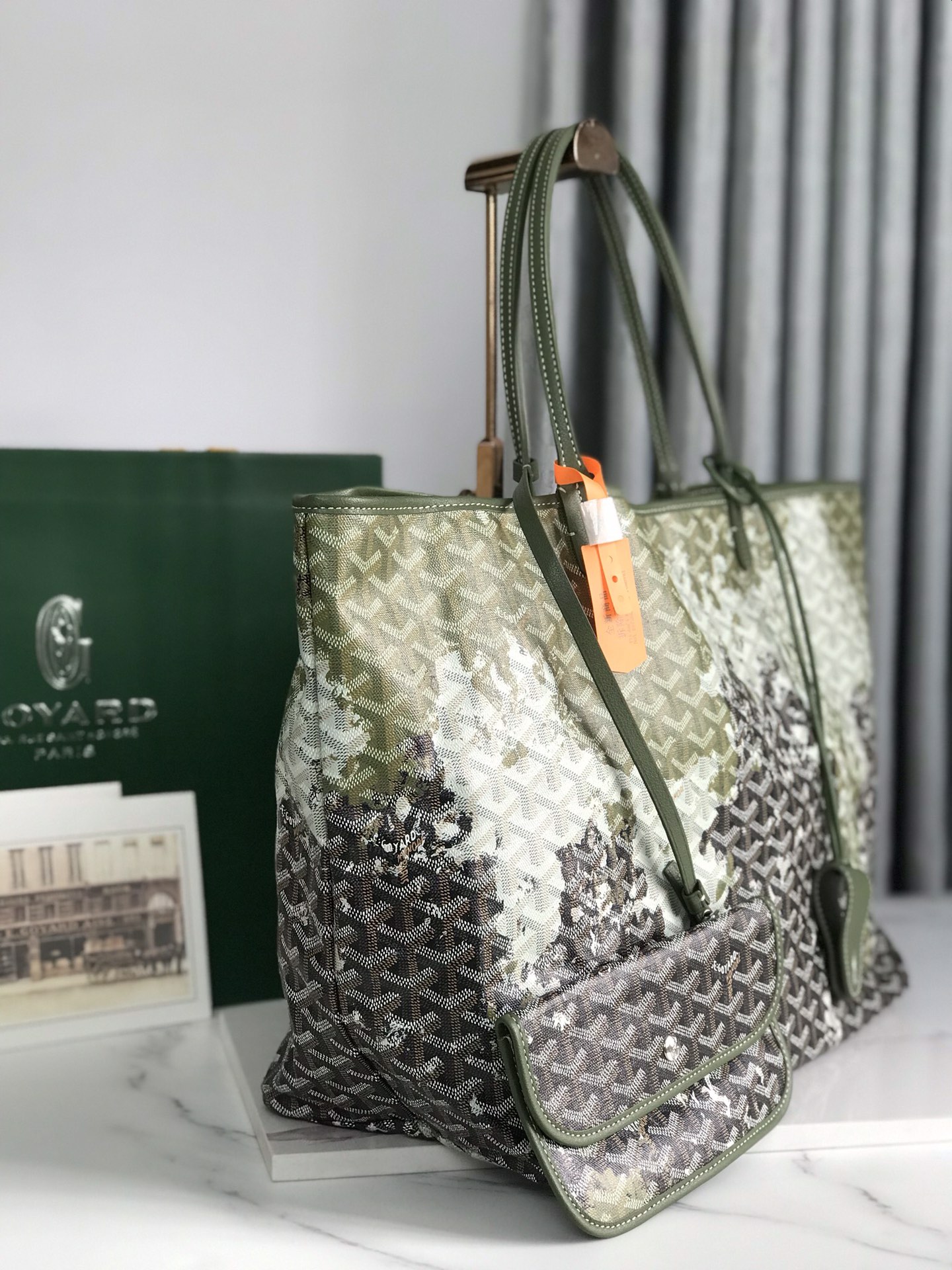 GOYARD Goyardine Saint Louis Canopee GM Khaki 1562907