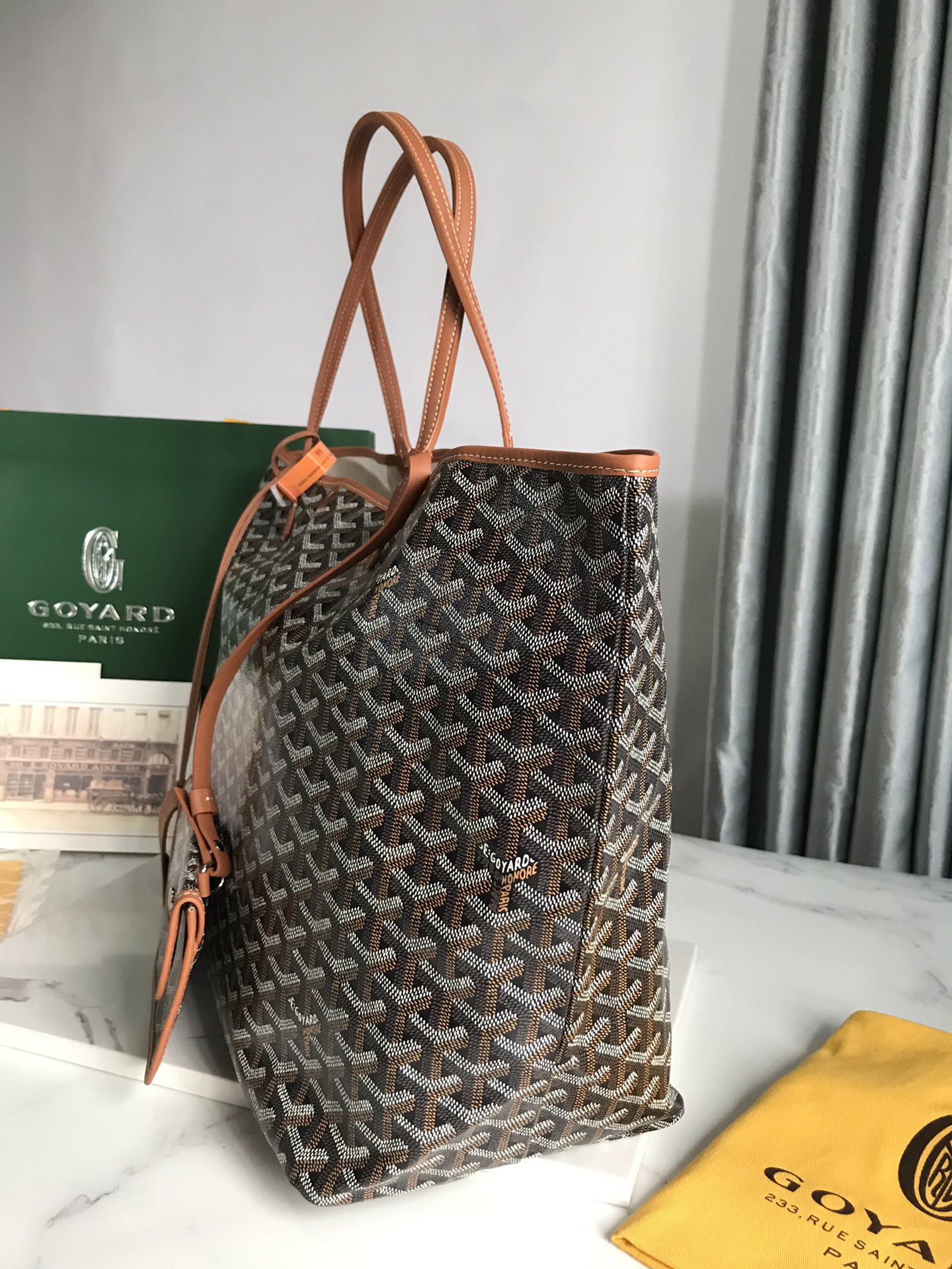 GOYARD Goyardine Saint Louis PM black brown 1370123