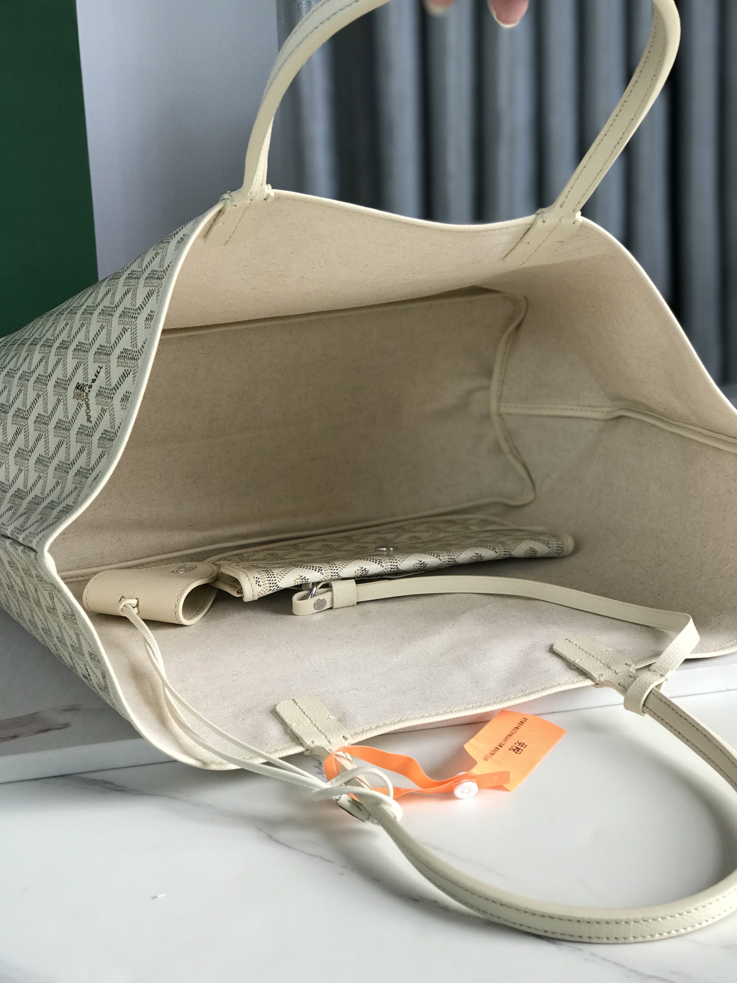 Goyard Goyardine Sand Artois PM Tote Palladium Hardware