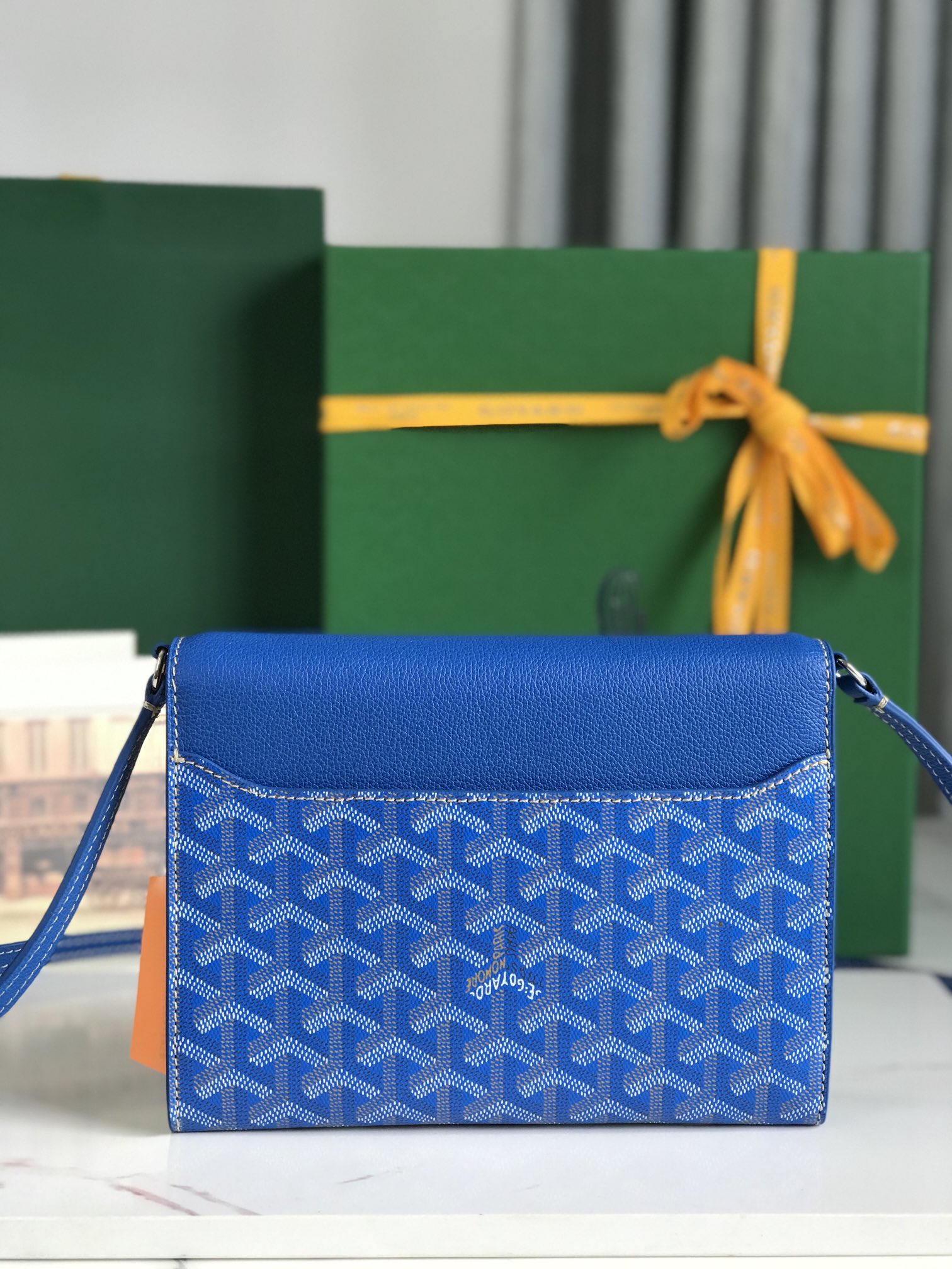 Goyard Goyardine Sky Blue Chypre Wallet-Pouch Palladium Hardware