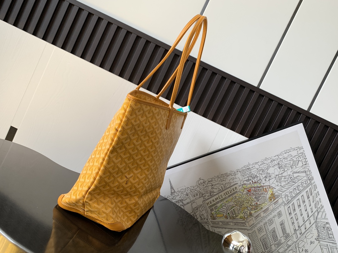 Goyard Goyardine Yellow Artois PM Tote Bag Palladium Goyard