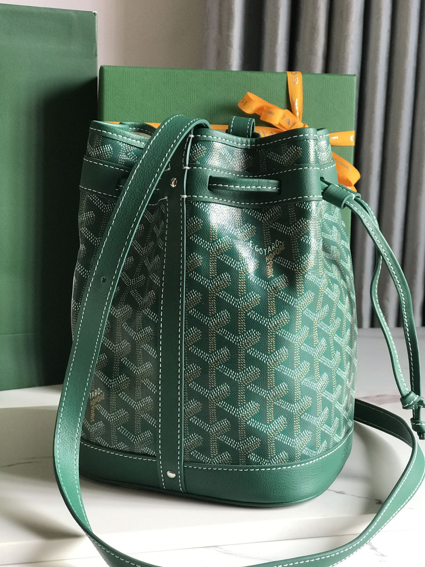 Goyard green Goyardine Coated Canvas and Leather ...