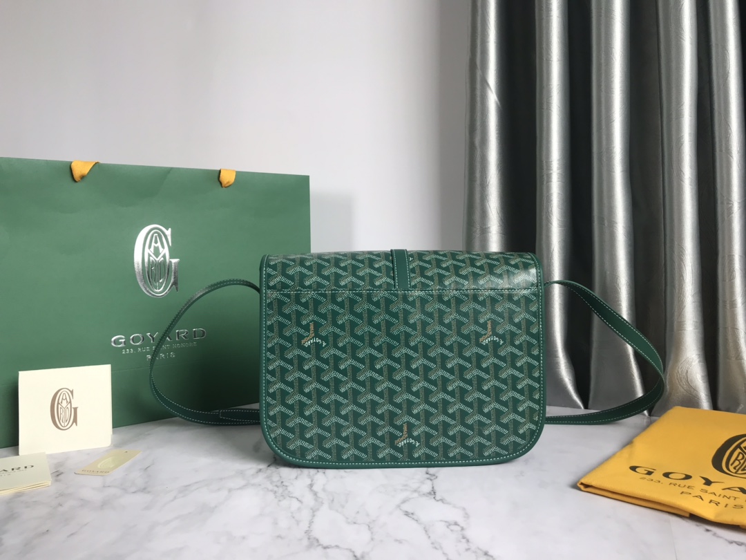 Goyard Green Goyardine Coated Canvas and Leather