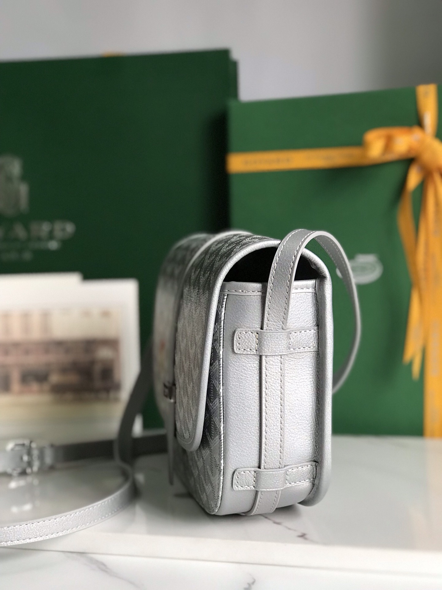 Goyard Grey Goyardine Canvas And Chevroches Calfskin ...