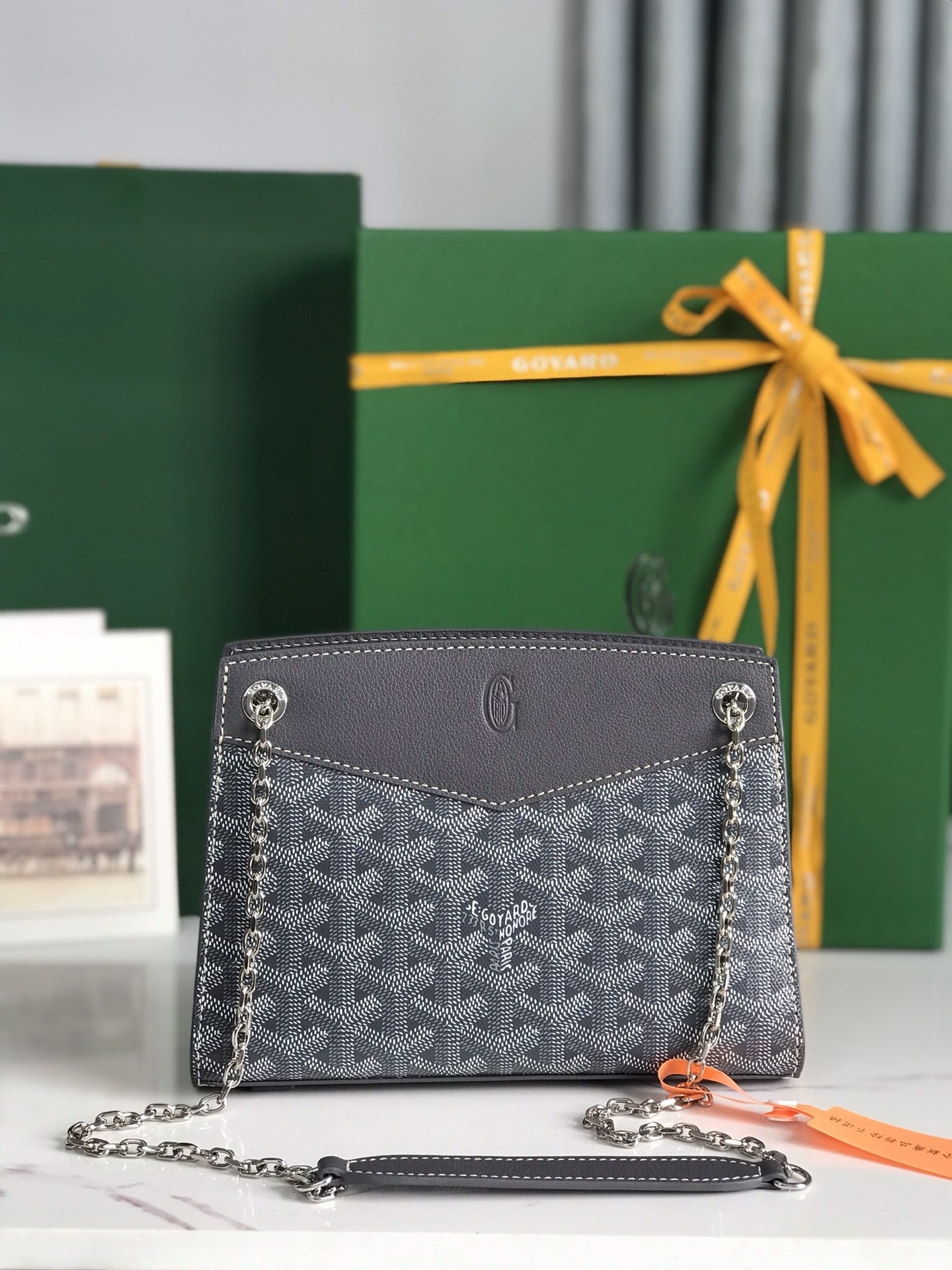 Goyard Grey Goyardine Coated Canvas and Leather Rouette