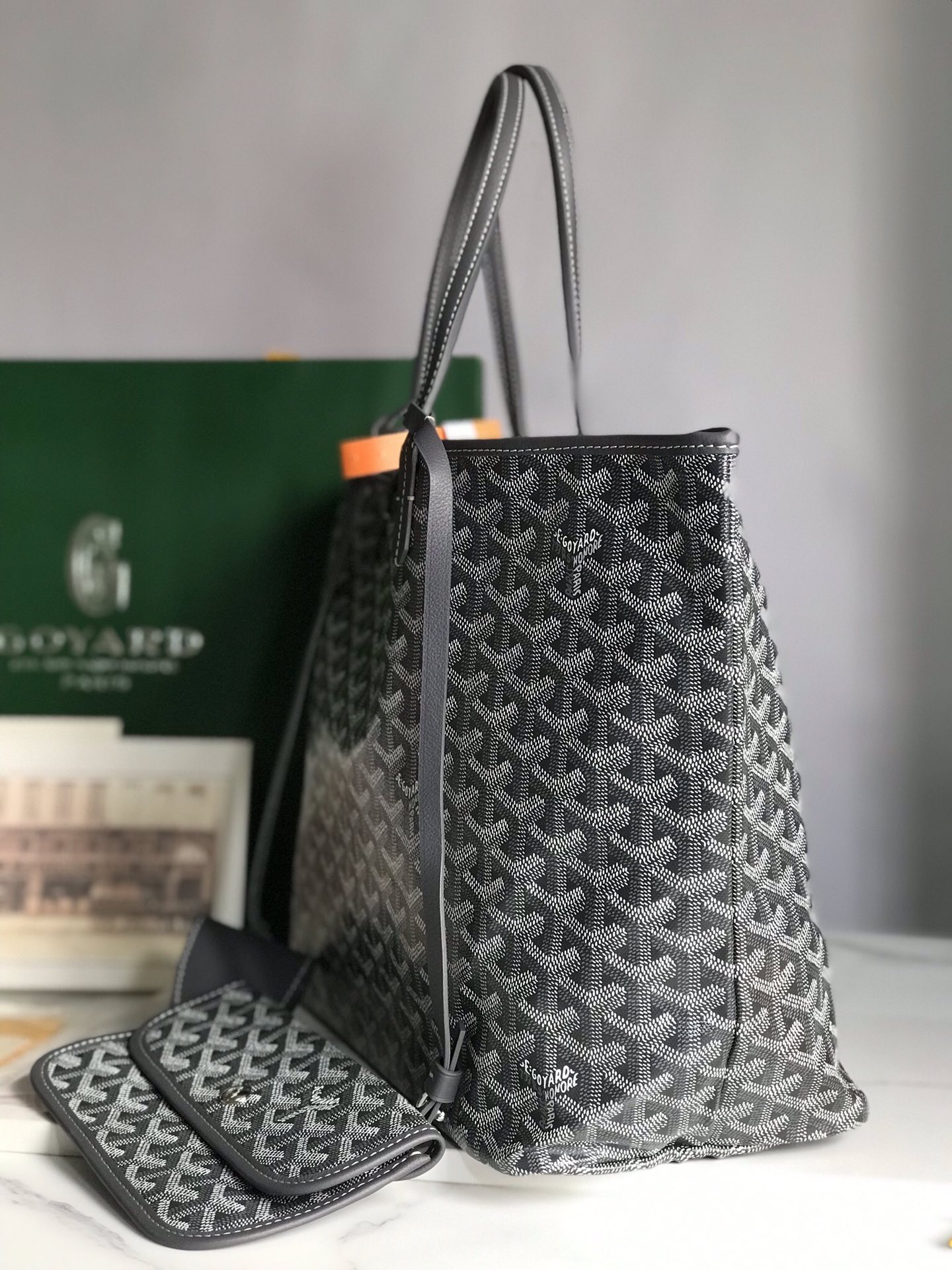 Goyard Grey Goyardine Coated Canvas and Leather Saint Louis