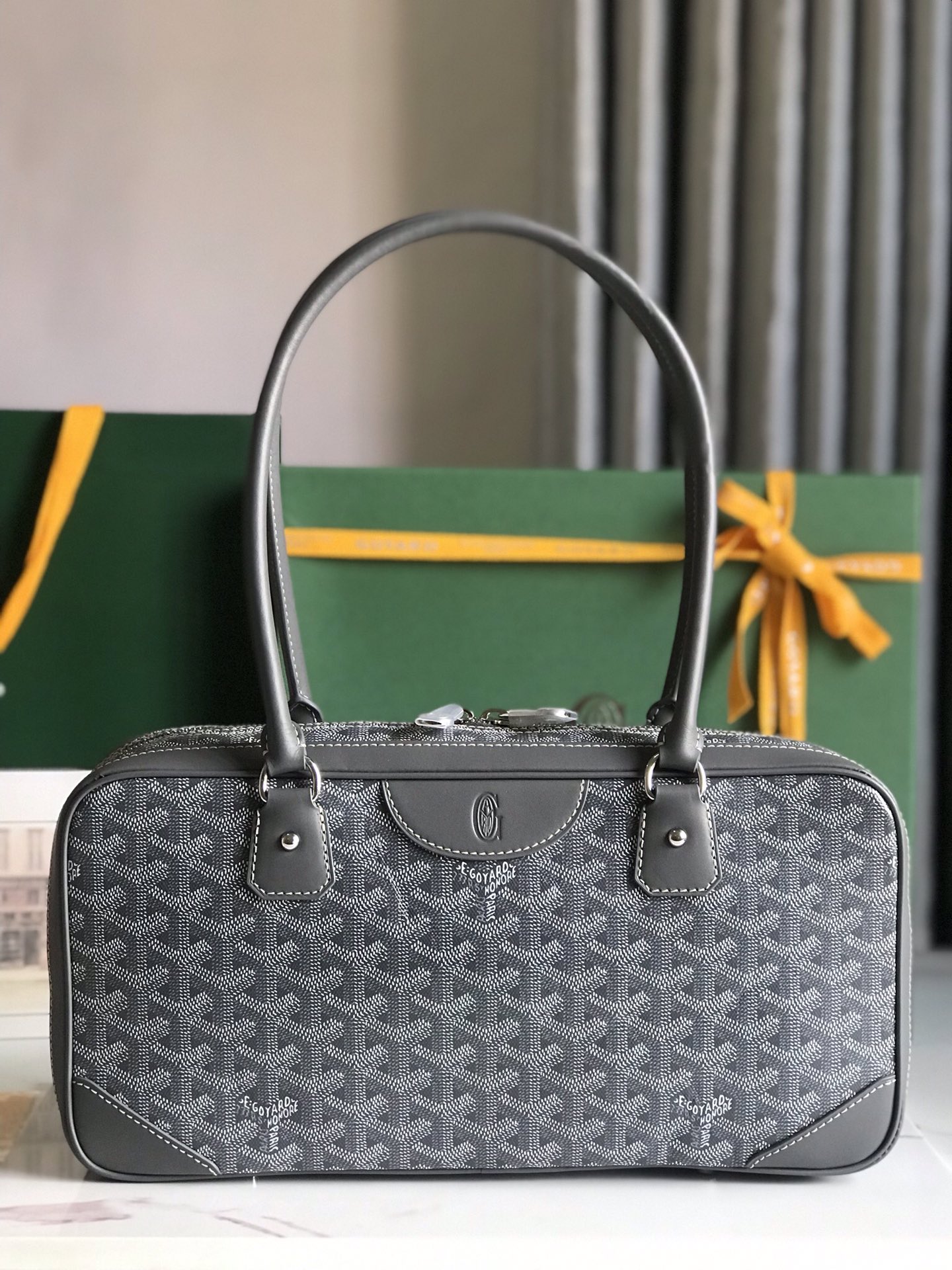 Goyard Handbag Saint Martin Black Leather Cloth ref.162990