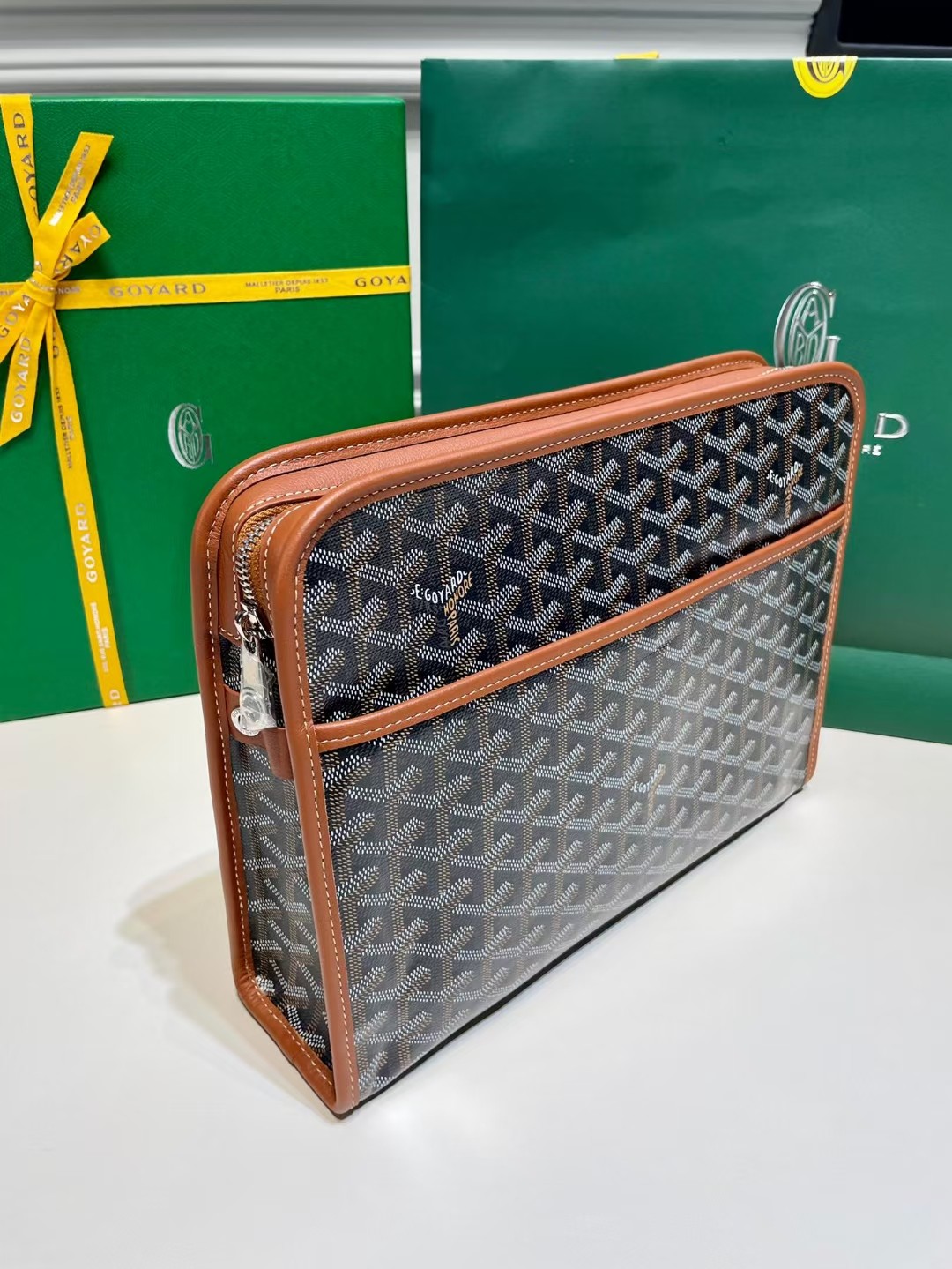 Goyard Jouvence MM Washbag Brown Clutch