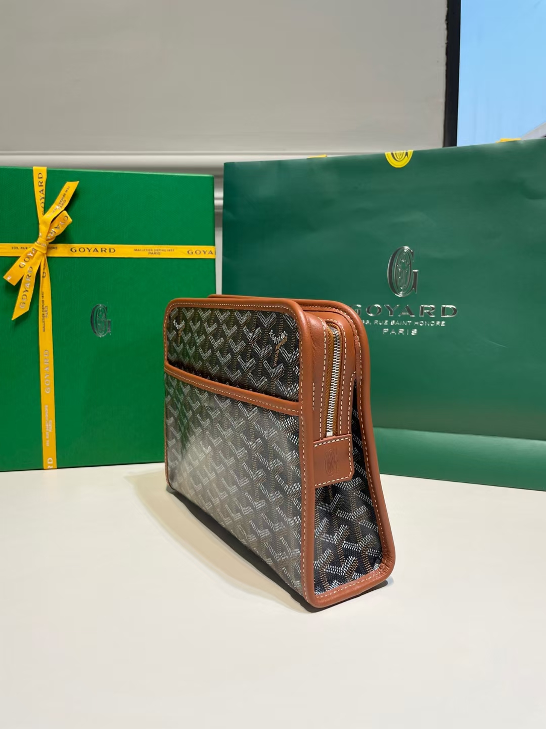 Goyard Jouvence Toiletry Bag Black&Tan