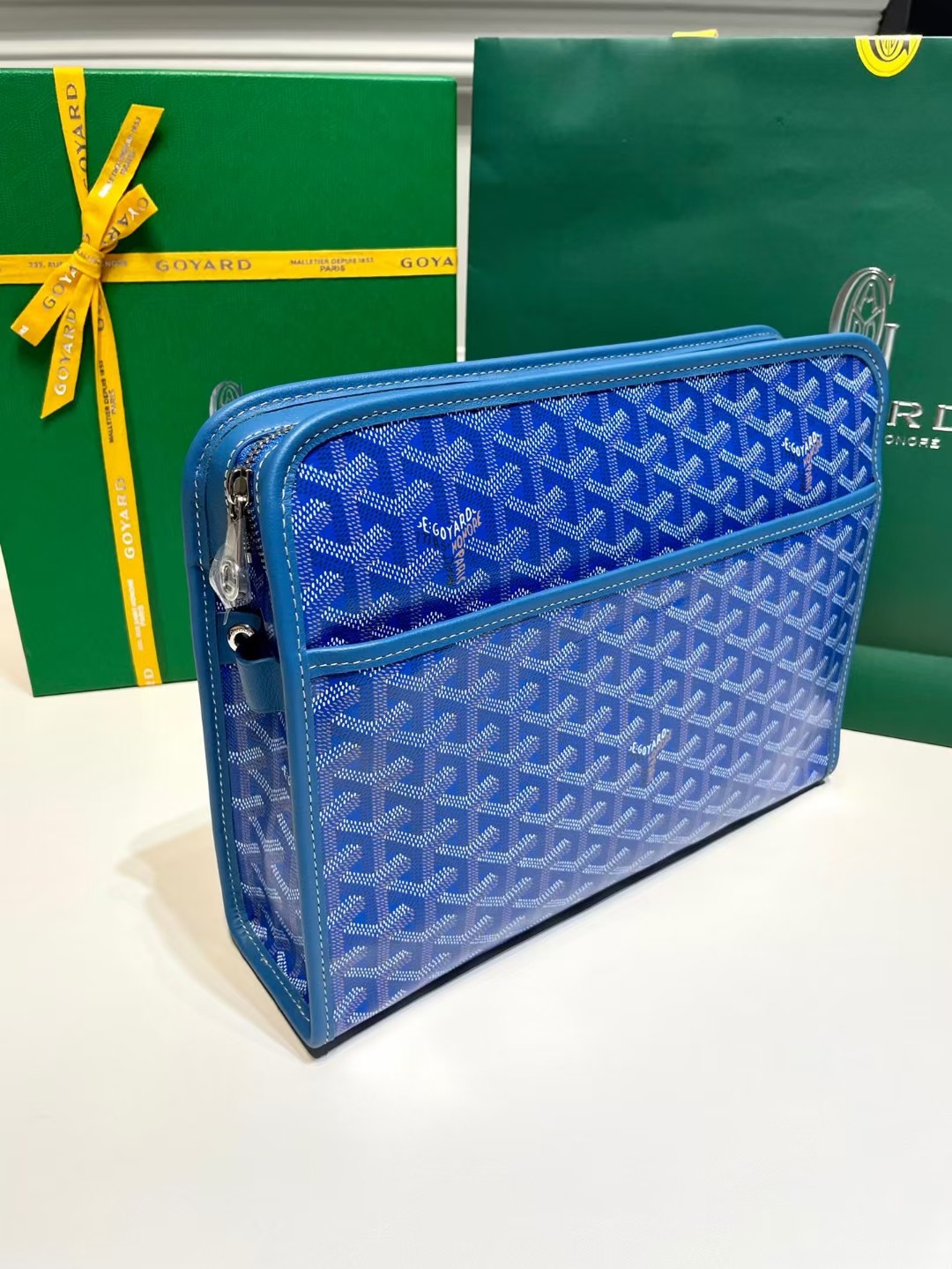 Goyard Jouvence Toiletry Pouch Goyardine GM Blue