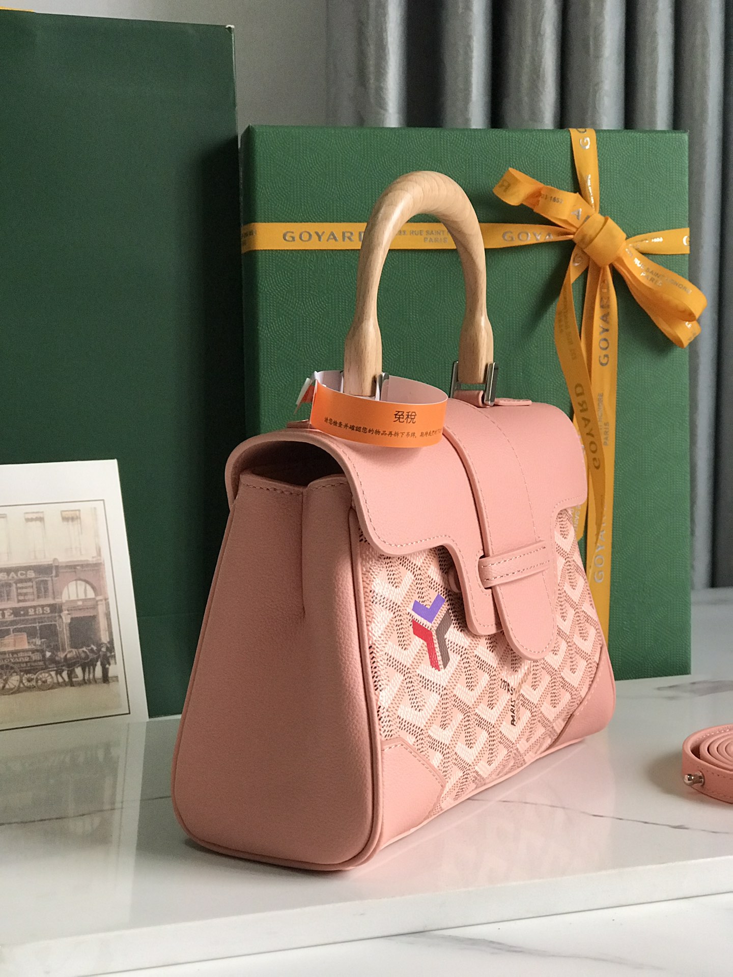 Goyard Mini Saïgon Souple Top Handle Bag With Palladium Hardware in Pink