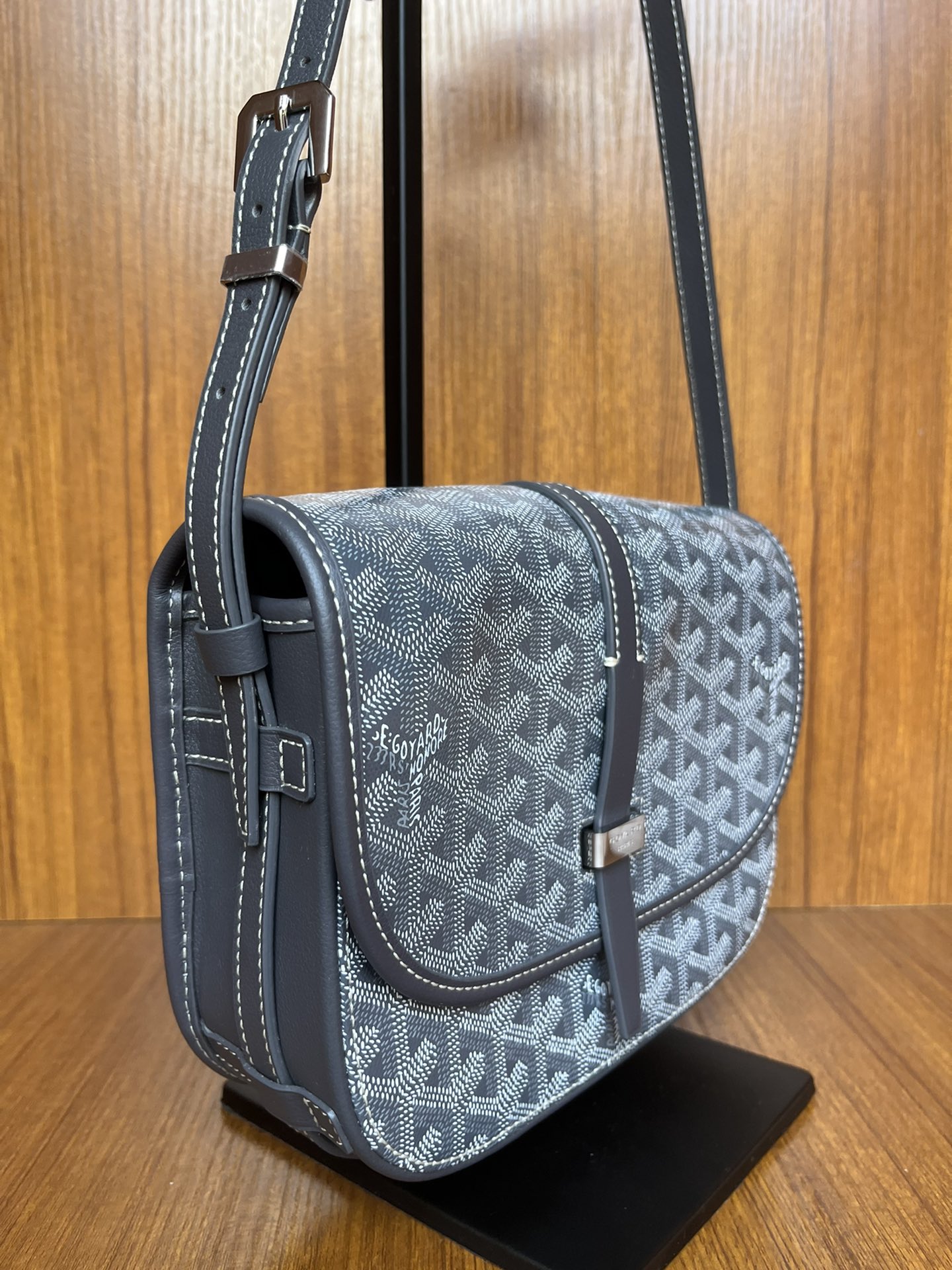 Goyard Navy Blue Goyardine Coated Canvas and Leather