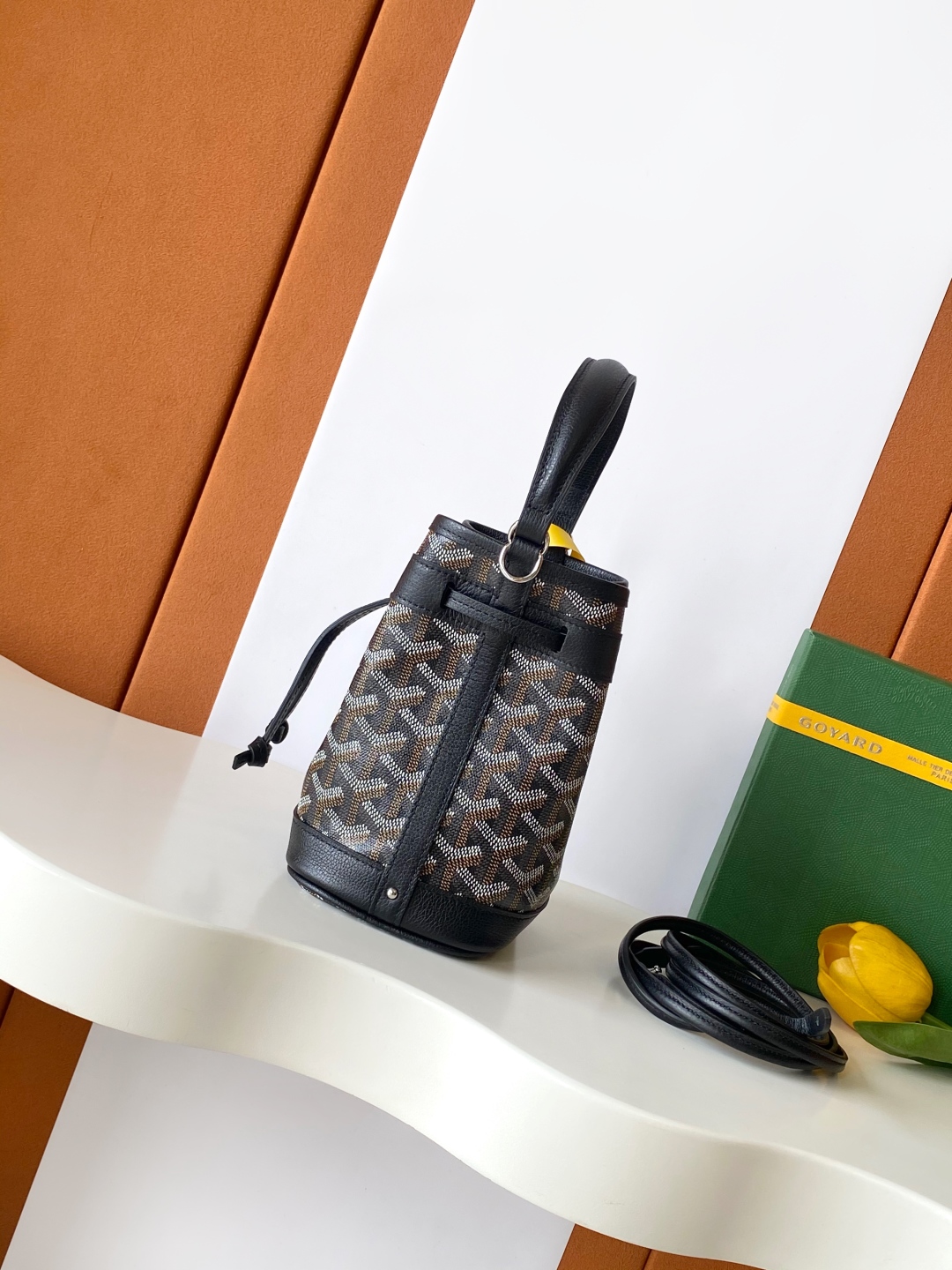 Goyard Petite Flot Bucket Bag Black brown Tan 139758379 | eBay