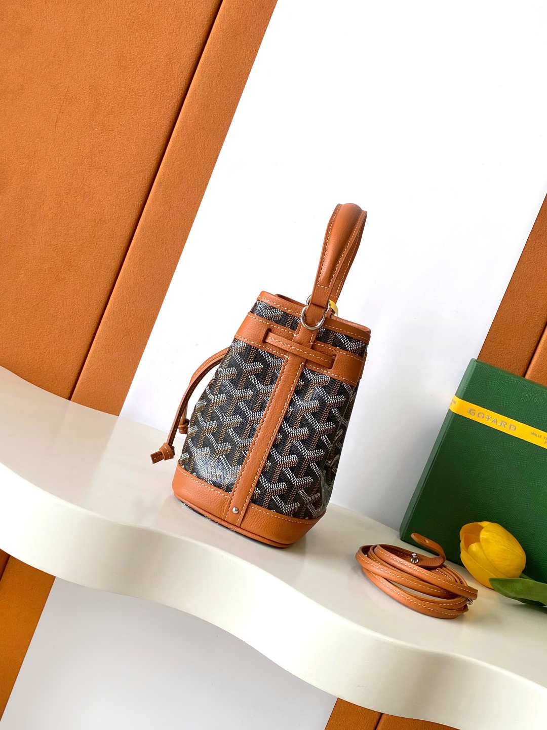 Goyard Petite Flot Bucket Bag Black Tan 139758379 | eBay