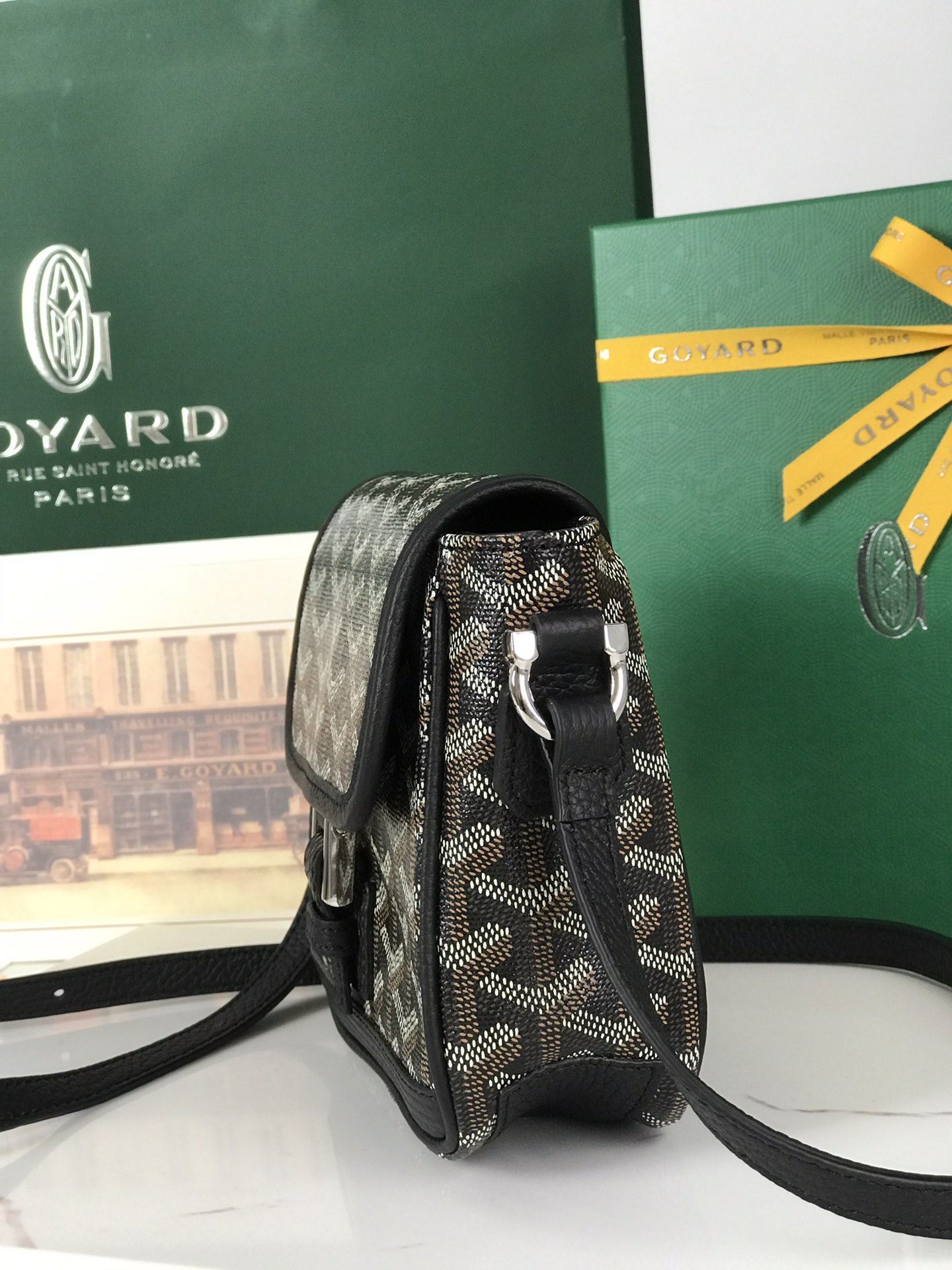 Goyard Plumet Pocket Wallet Black Goyardine Palladium ...