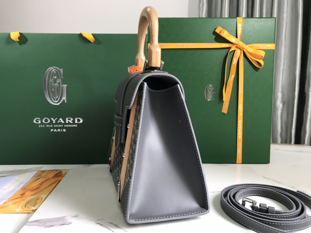 Goyard Pre-Owned 2016 Goyardine Saigon Structured PM gray