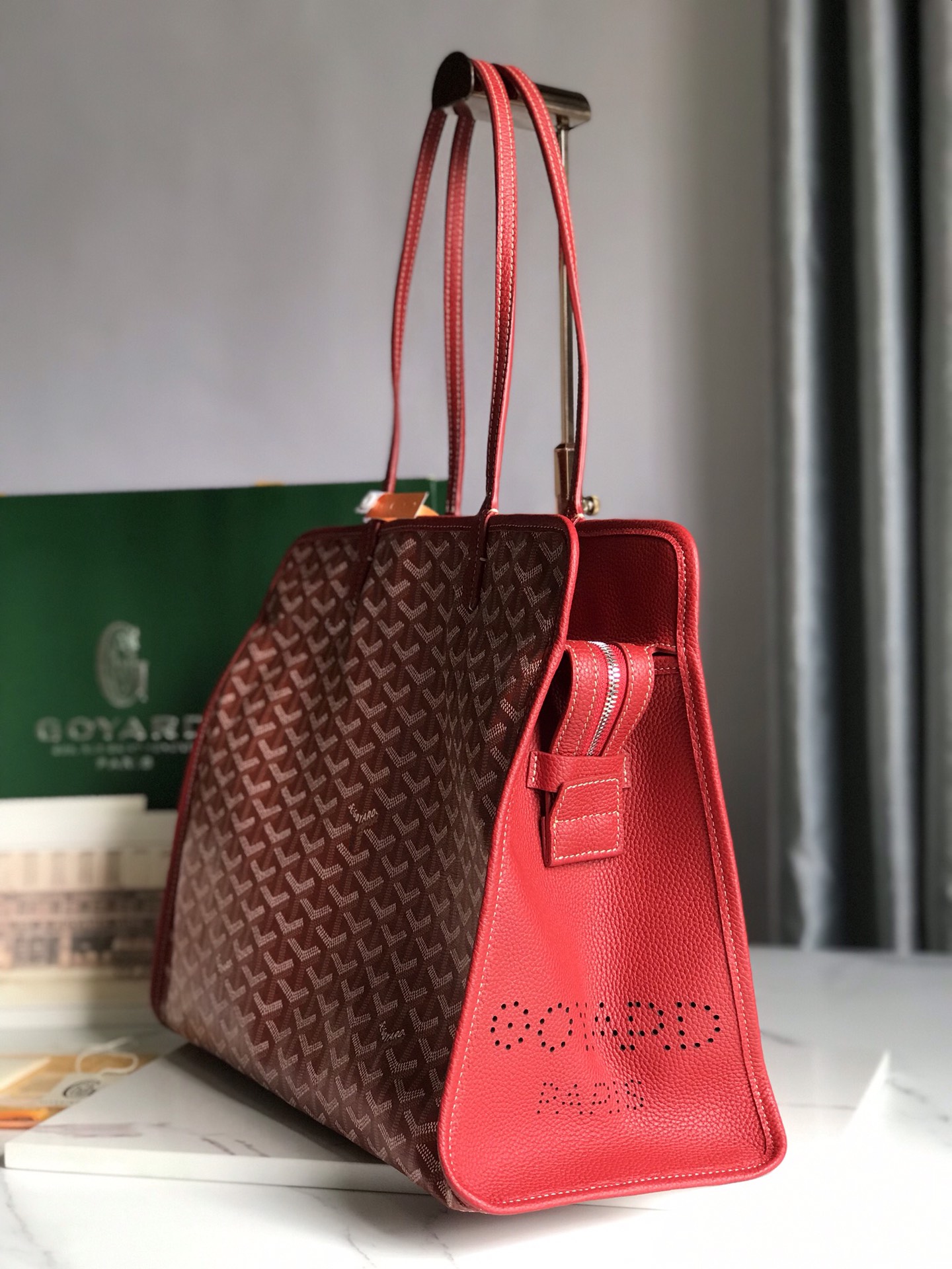 Goyard red Goyardine Coated Canvas and Leather