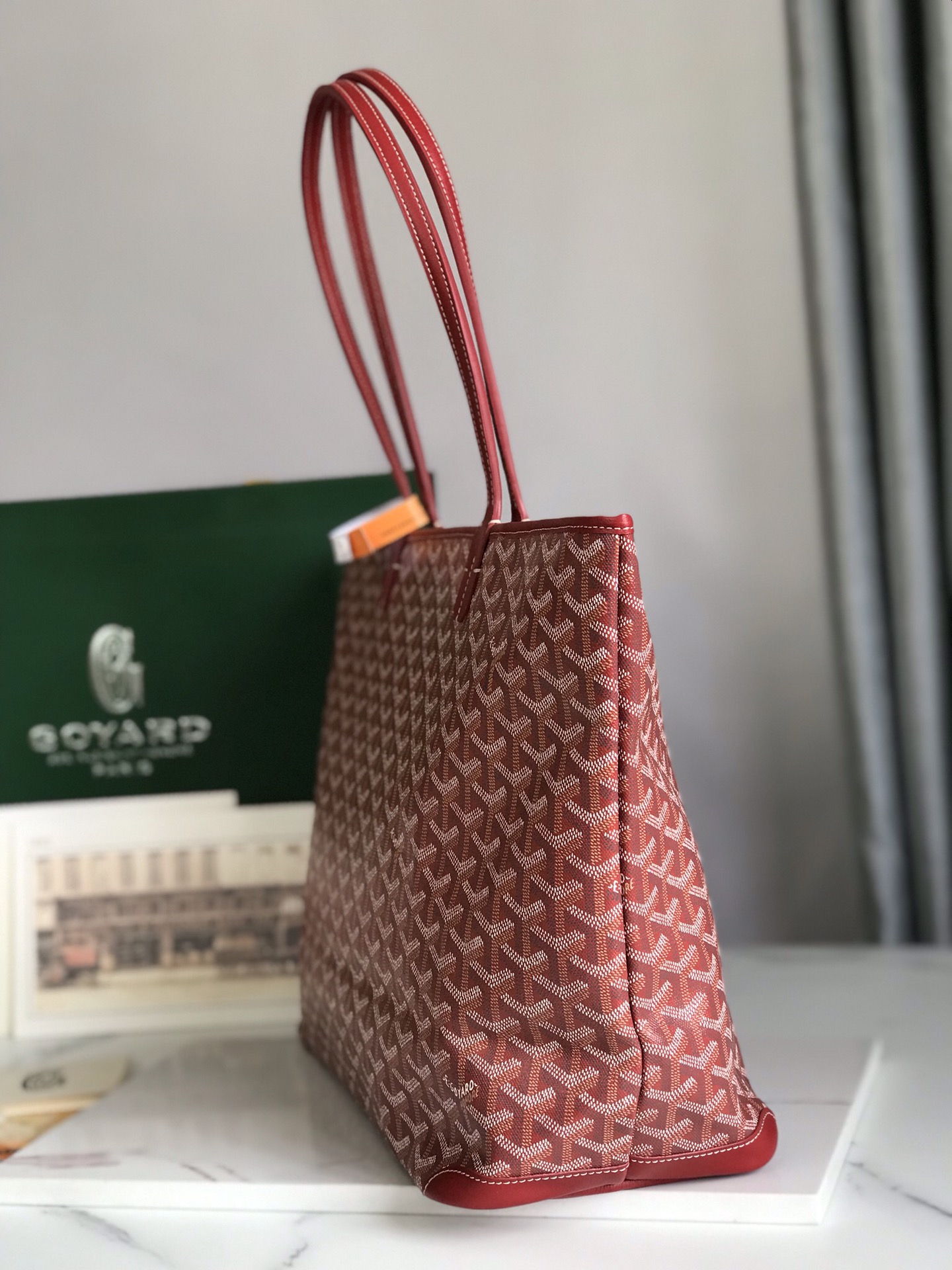 Goyard red Goyardine Coated Canvas and Leather Saint Louis