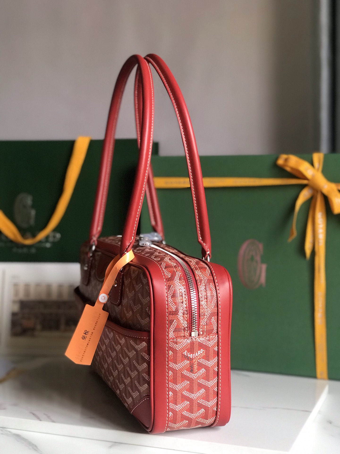 Goyard red Goyardine Saint Martin Bag