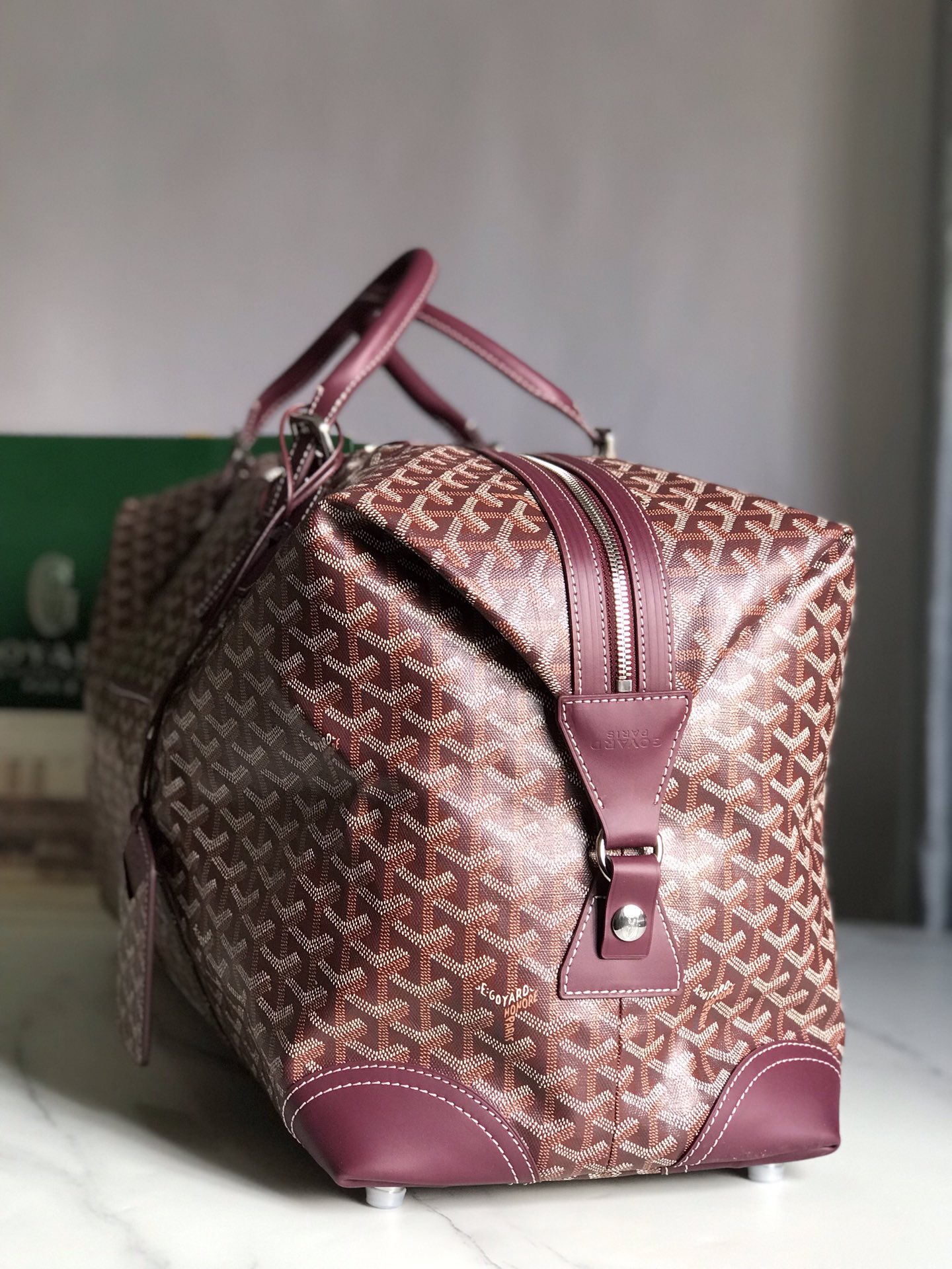 Goyard Sac Boeing 55 Duffle Handbag in Goyard Burgundy
