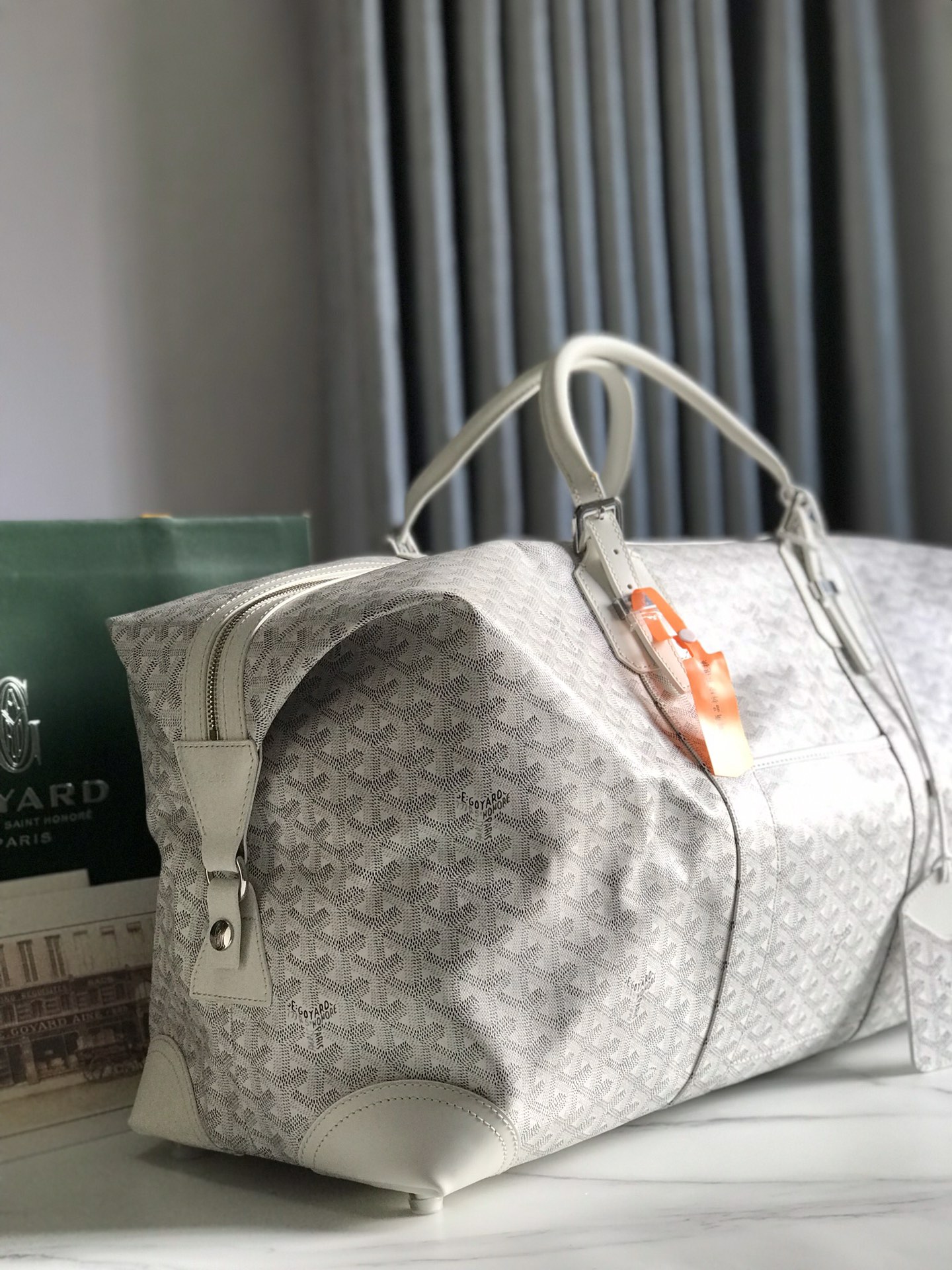 Goyard Sac Boeing 55 Duffle Handbag in white