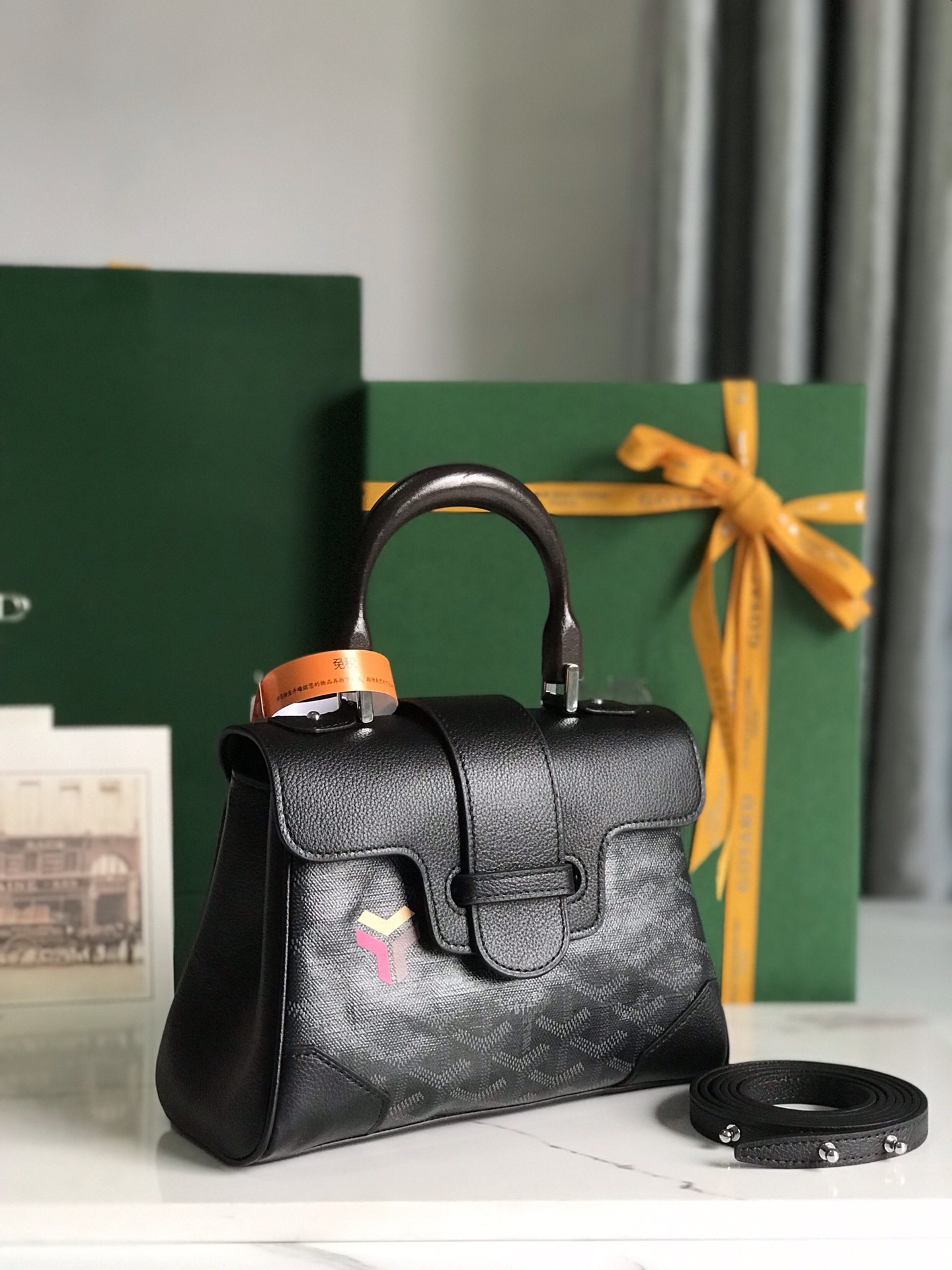 Goyard Sac Saigon Structuré Mini Black Women's Handbag