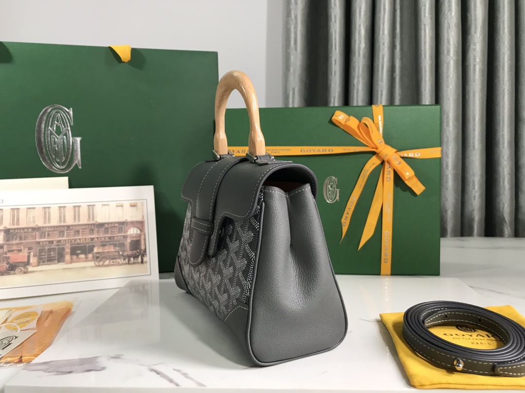 Goyard Saigon Souple Mini Bag Grey Goyardine Canvas