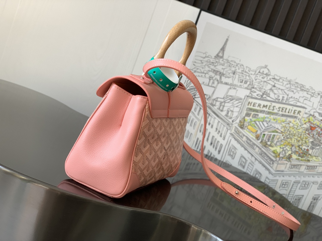 Goyard Saigon Souple Mini Bag Pink Goyardine Silver ...