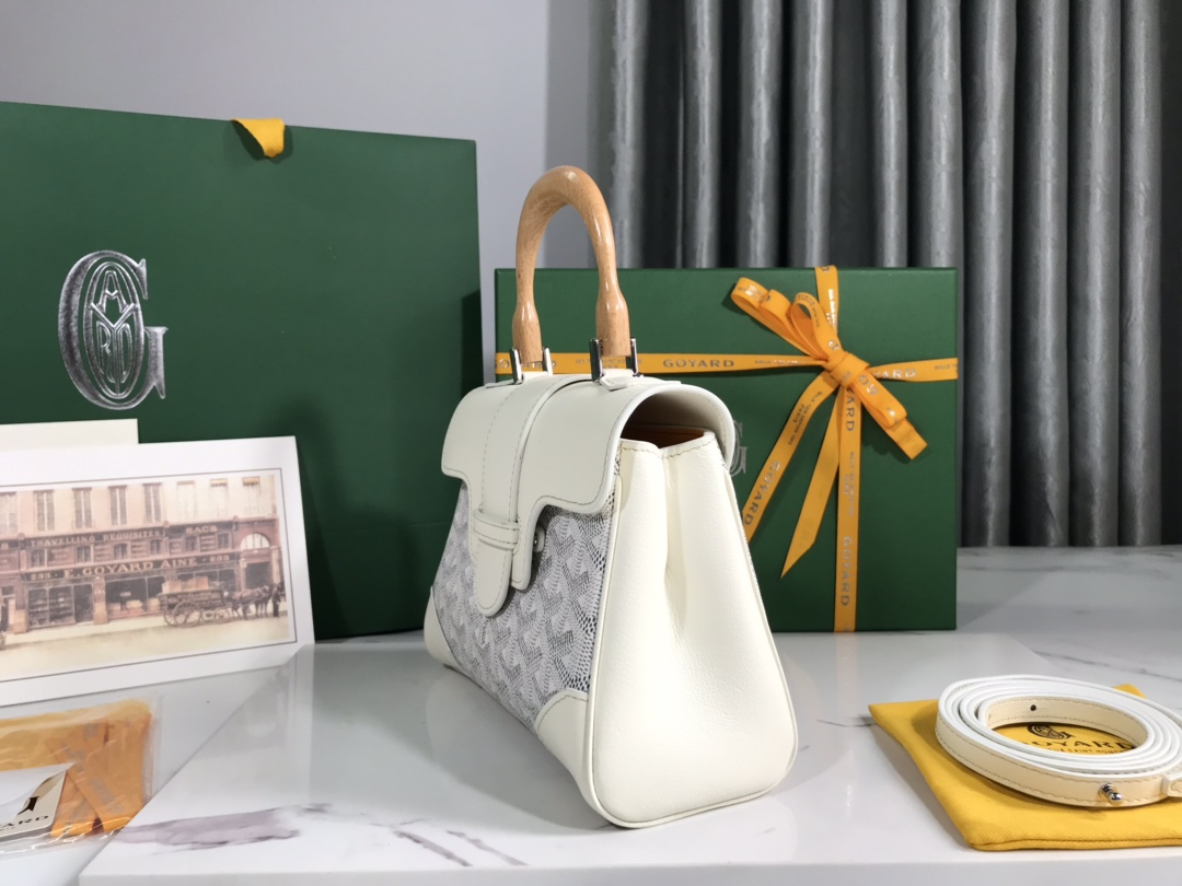 Goyard Saigon Souple Mini Bag white Goyardine Canvas