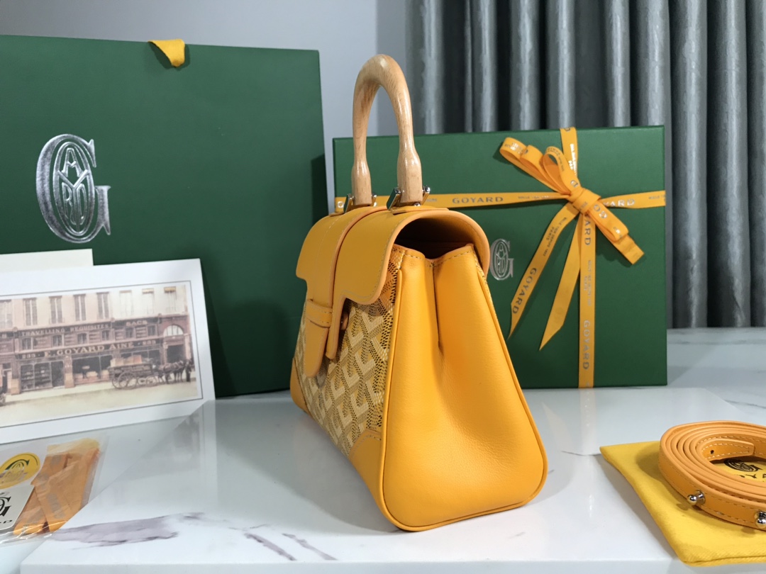Goyard Saigon Souple Mini Bag yellow Goyardine Canvas