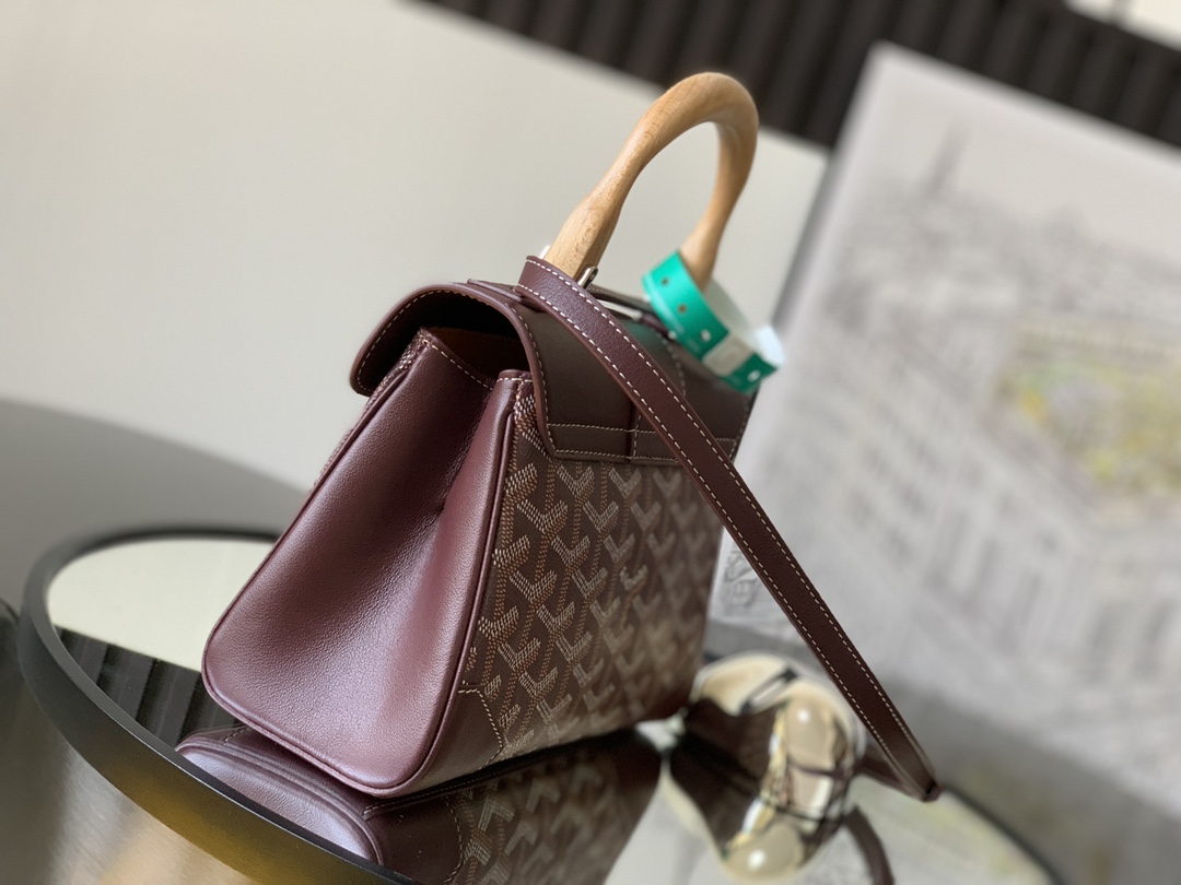 Goyard Saigon Souple Mini Burgundy Goyardine Palladium