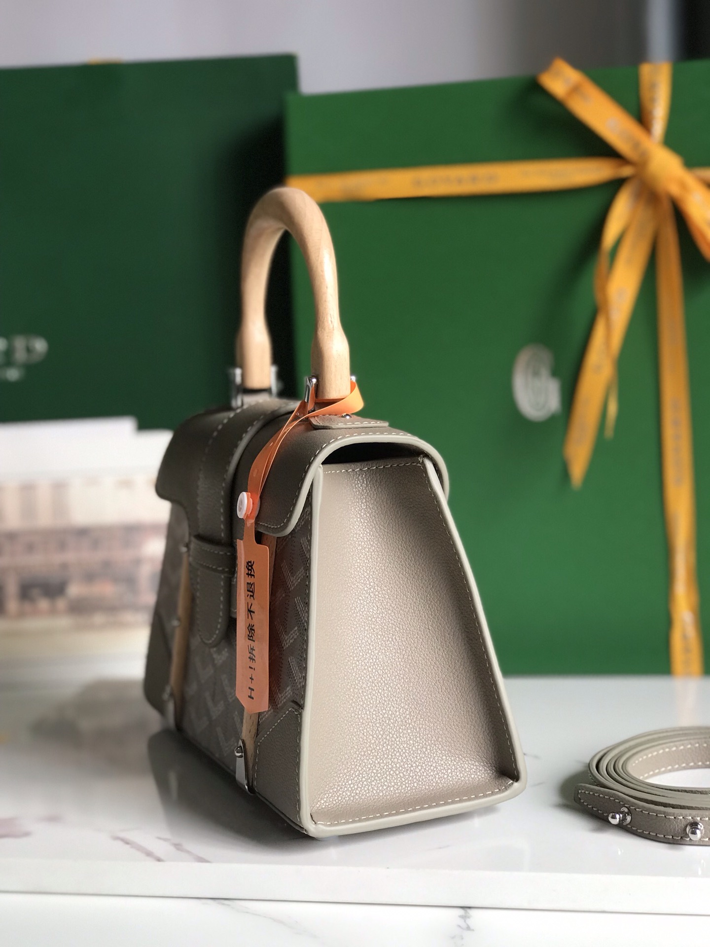 Goyard Saigon Structure Nano Bag Greige Goyardine ...