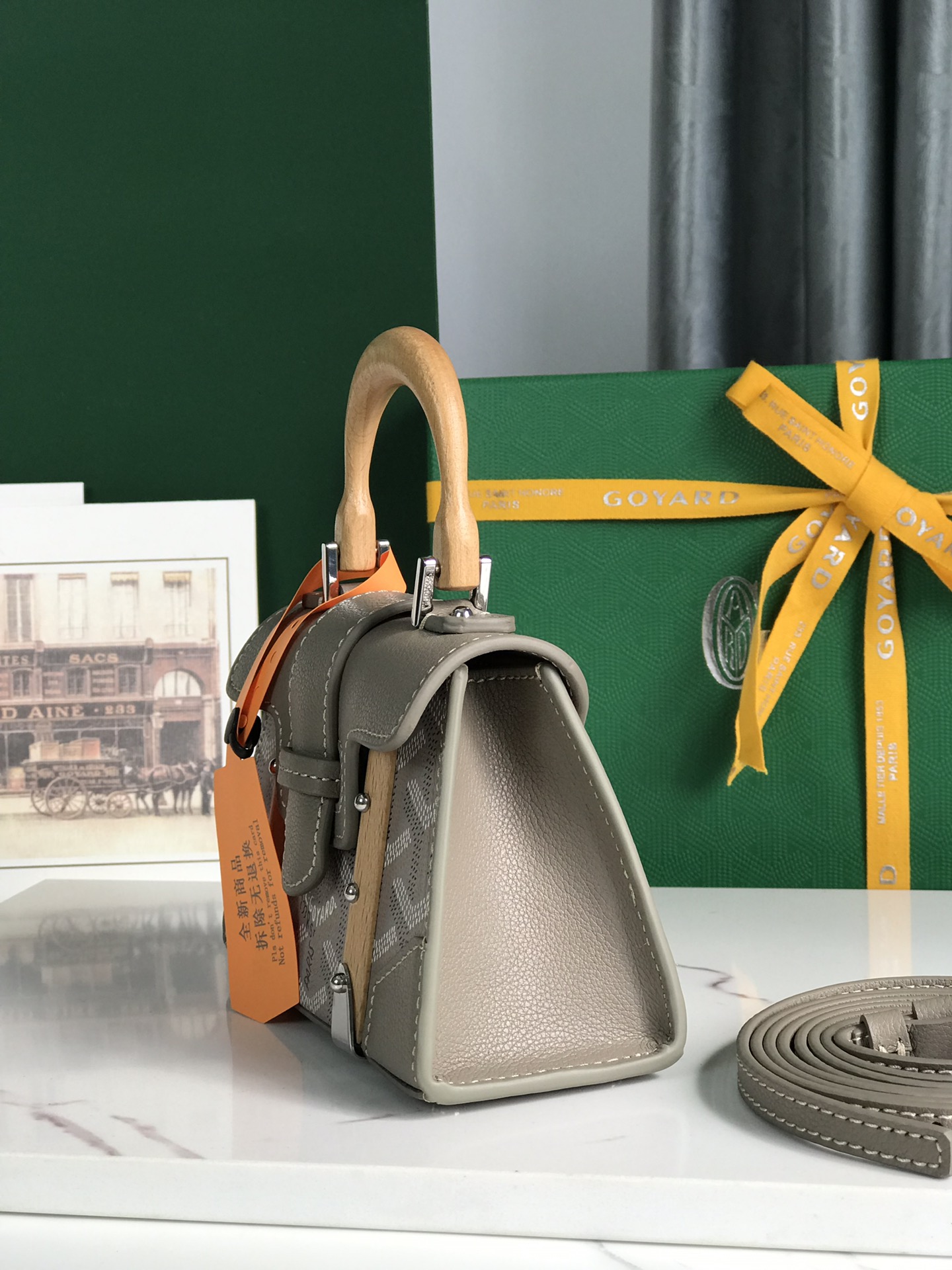 Goyard Saigon Structure Nano Bag Greige Goyardine Palladiu