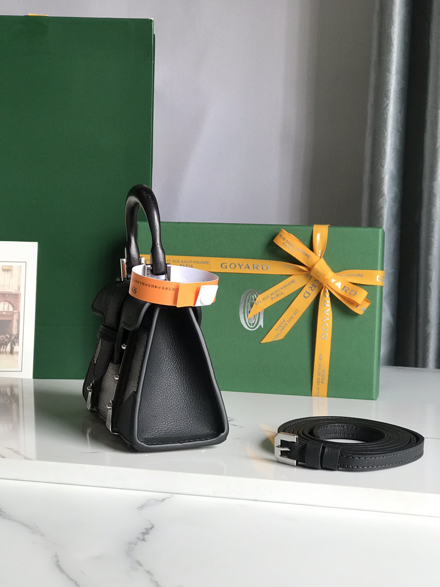 Goyard Saigon Structure Nano Bag Jet Black Goyardine Silver