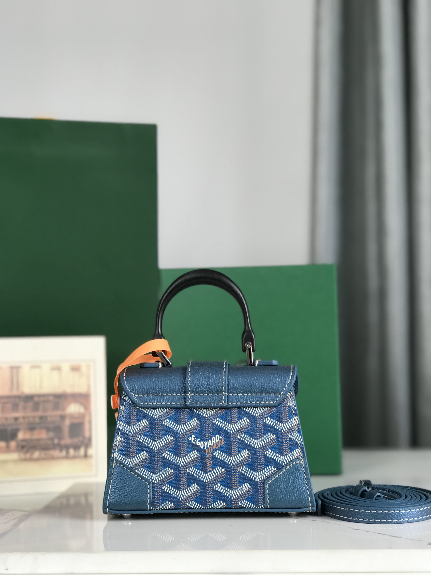 Goyard Saigon Structure Nano Bag Pearly Blue