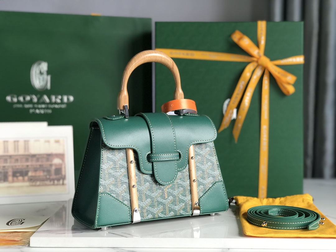Goyard Saigon Structured 2-Way Hand Shoulder Bag Green
