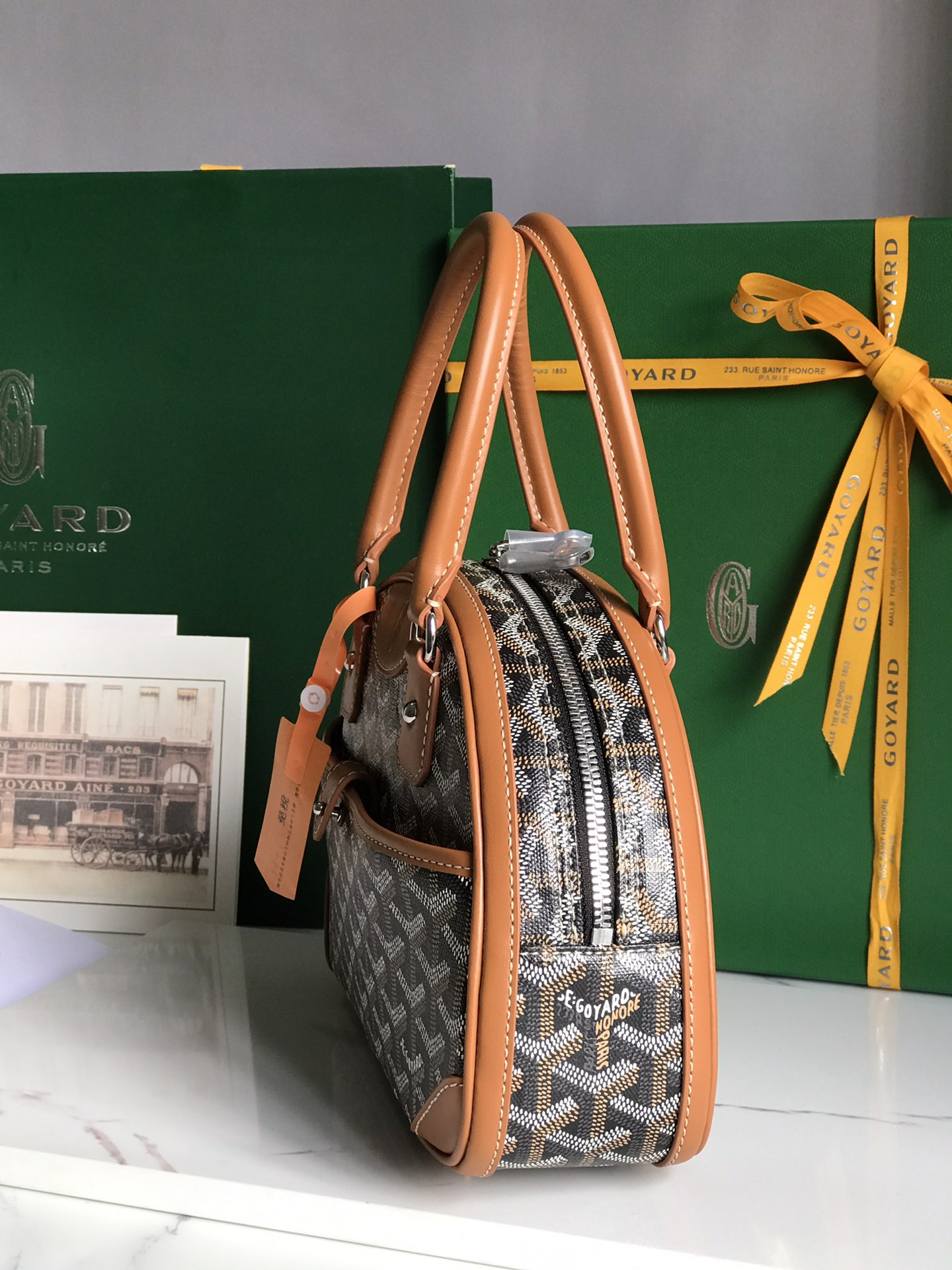 Goyard Saint Jeanne Bag Coated Canvas PM Black brown