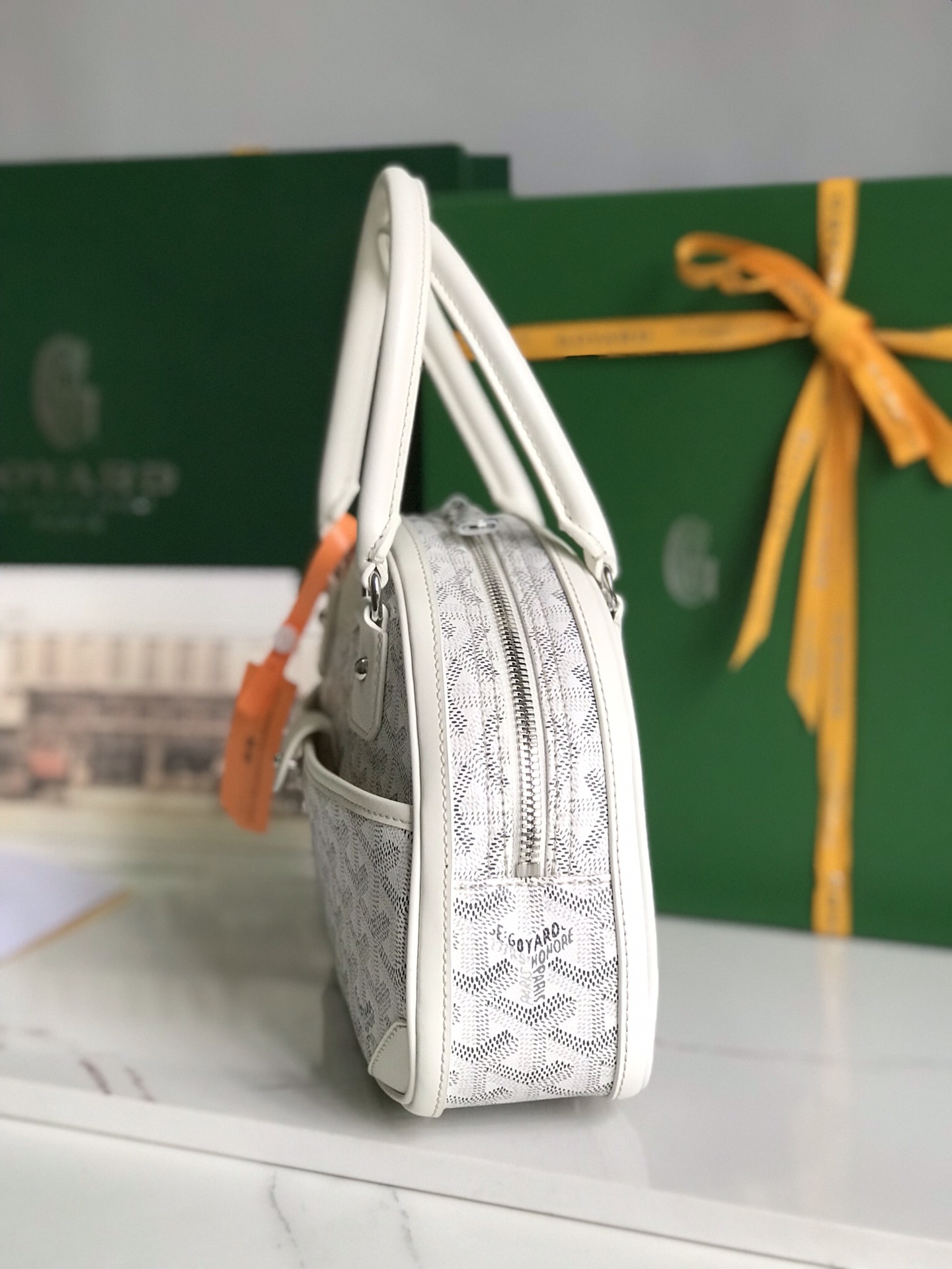 Goyard Saint Jeanne Bag Coated Canvas PM white