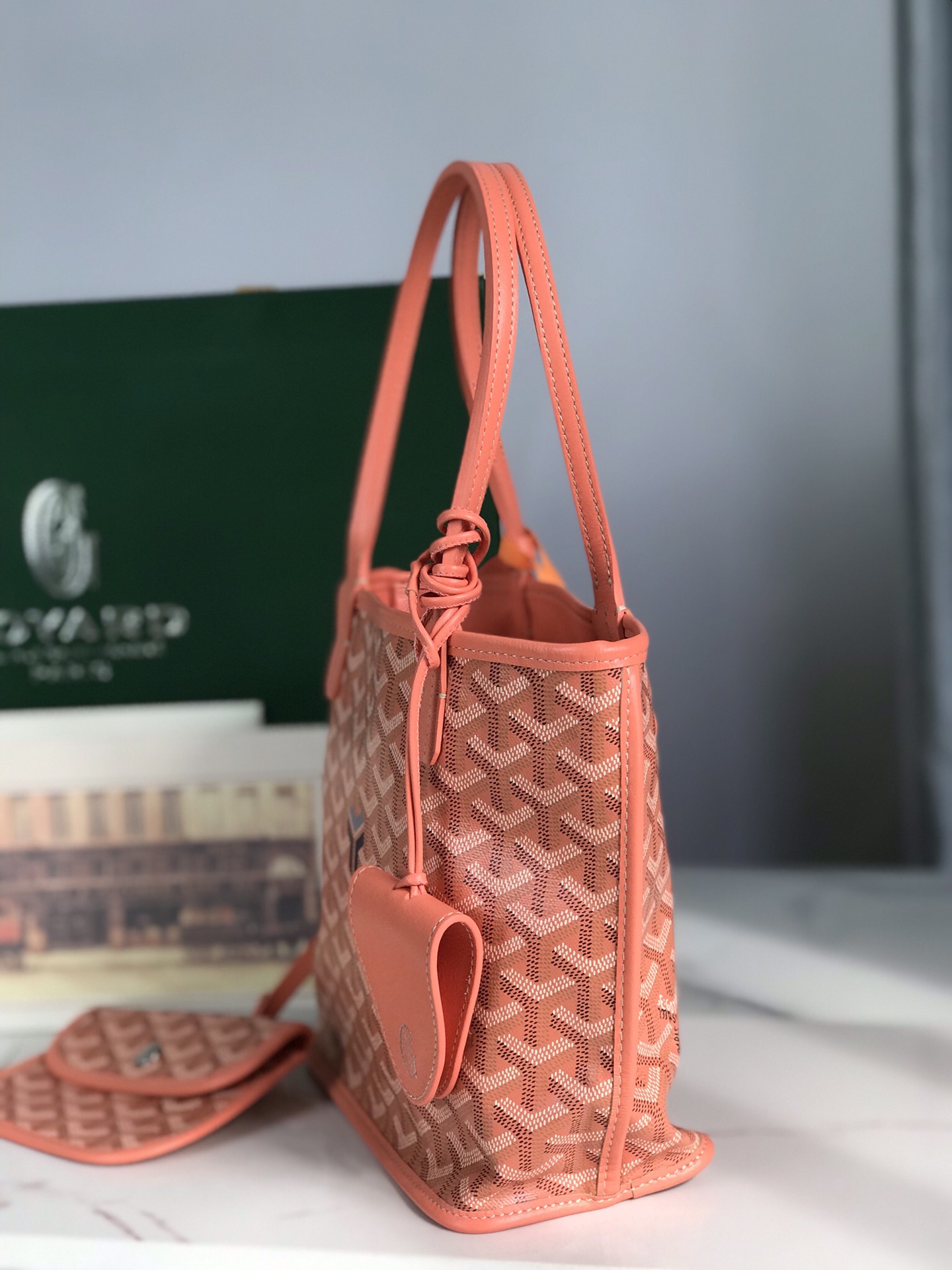 Goyard Salmon Pink Tote Bag Leather Cloth ref.1711003