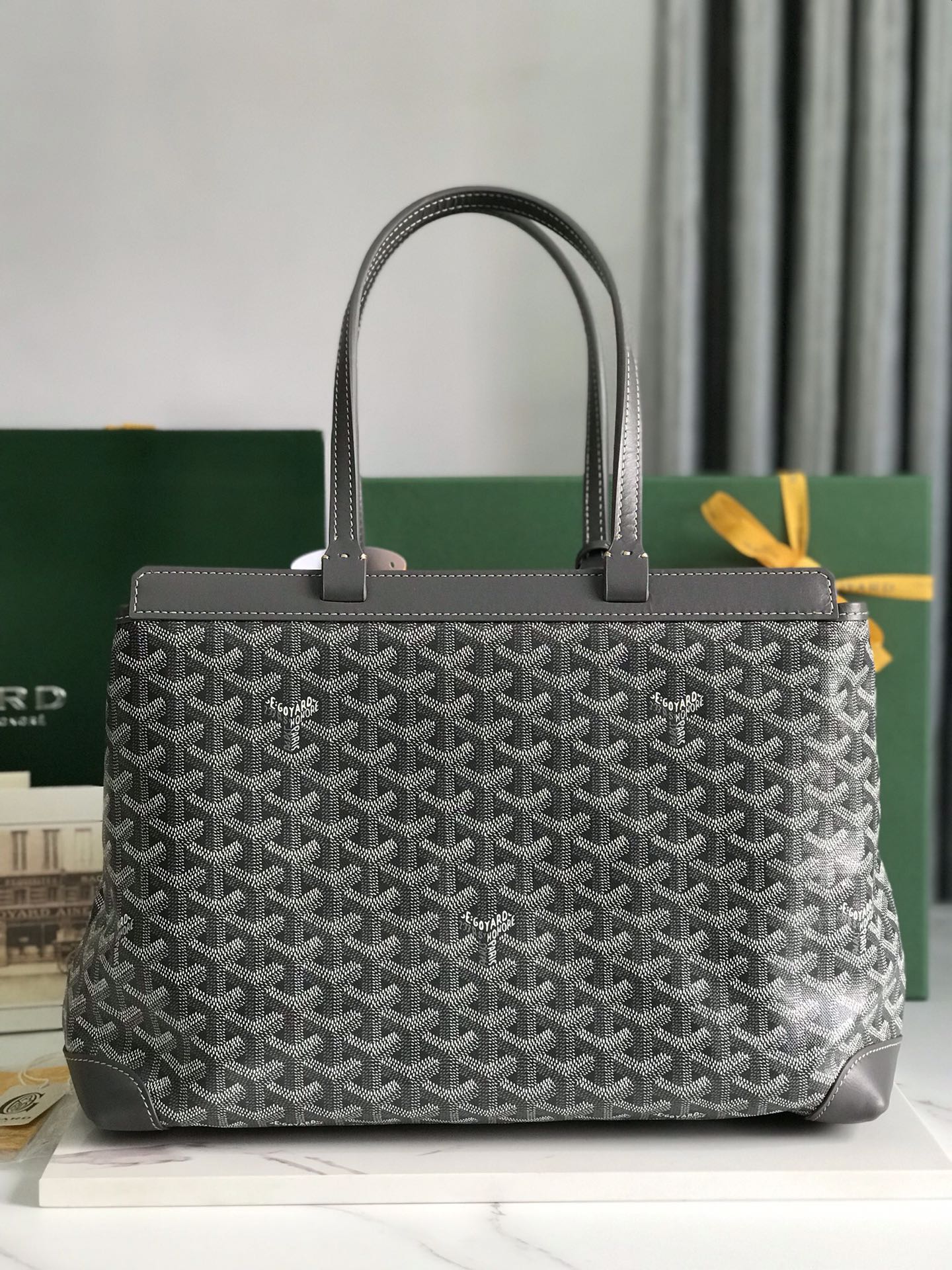 Goyard Tan Goyardine Coated Canvas and Leather bag black