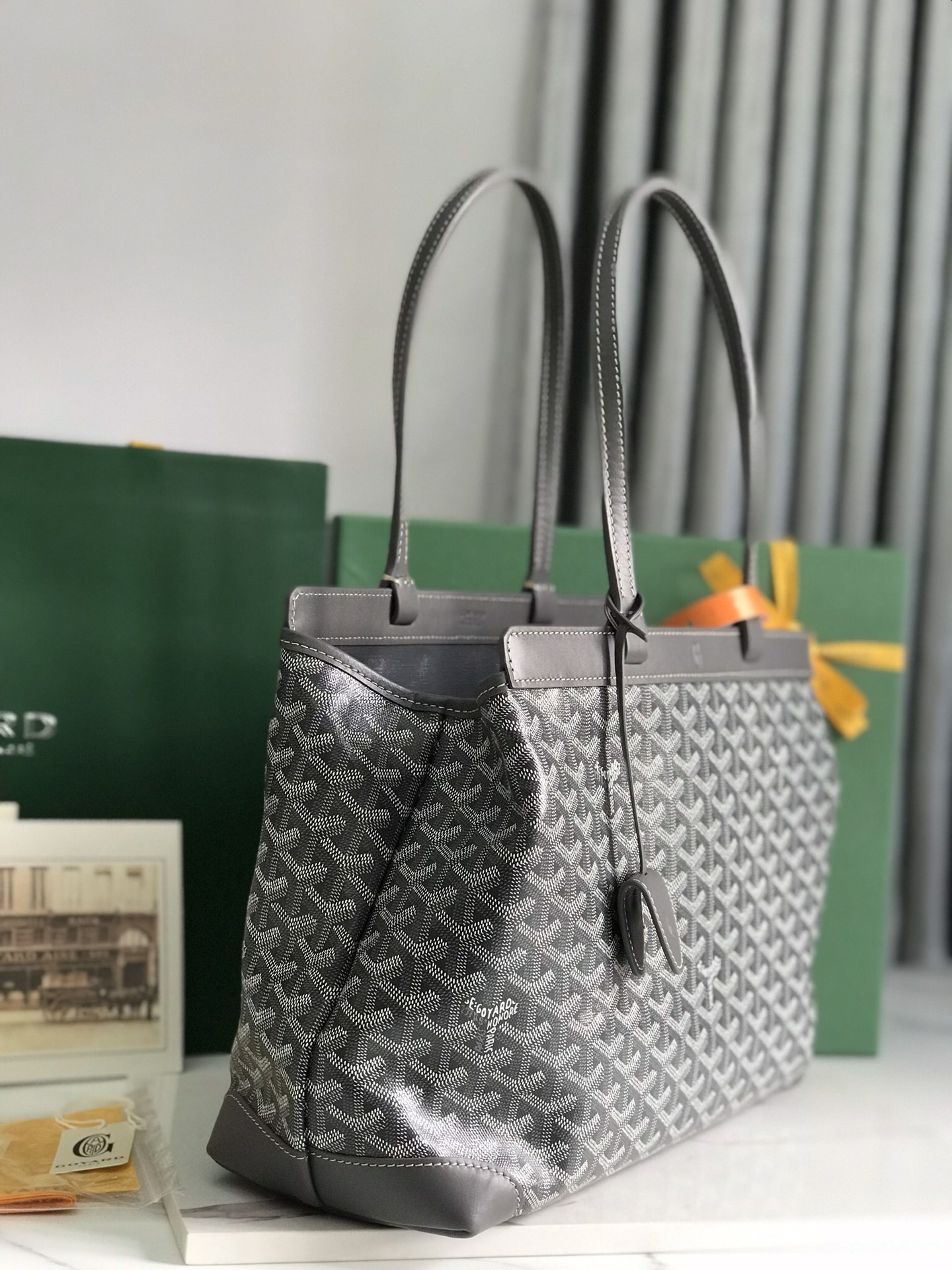 Goyard Tan Goyardine Coated Canvas and Leather bag black