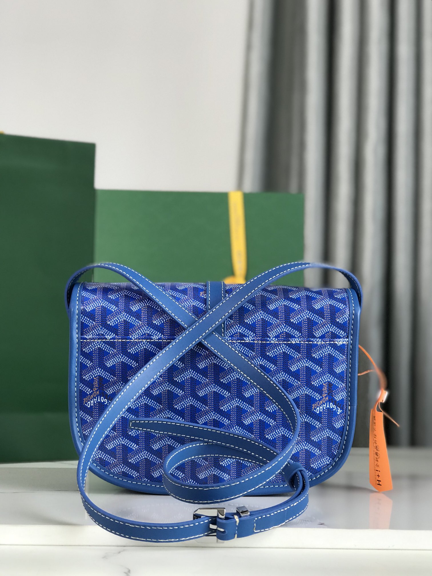 Goyard Toile Goyardine Bleue Belvédère PM ref.1326531