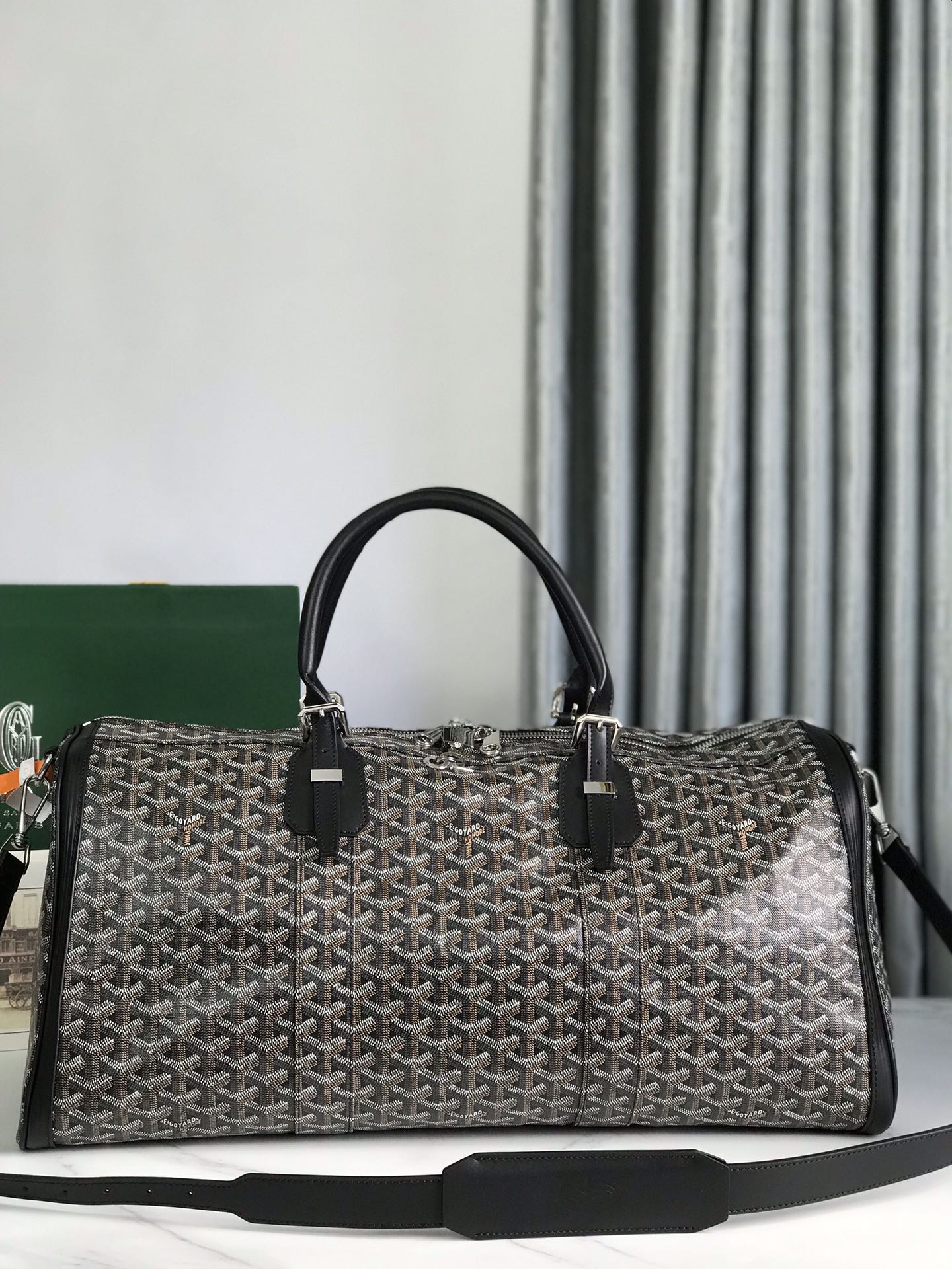 Goyard Black Canvas Duffle Bag
