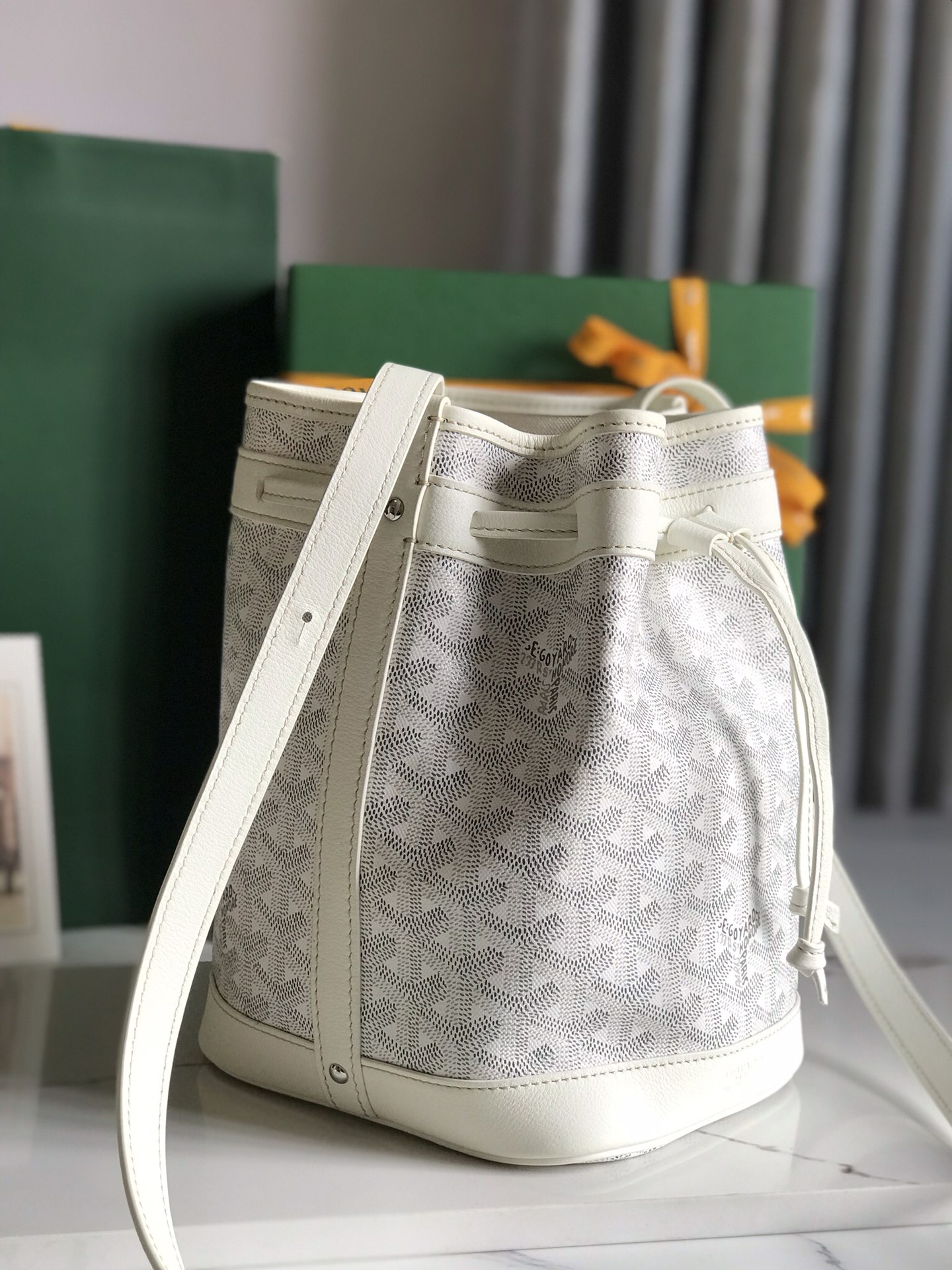 Goyard white Goyardine Coated Canvas and Leather ...
