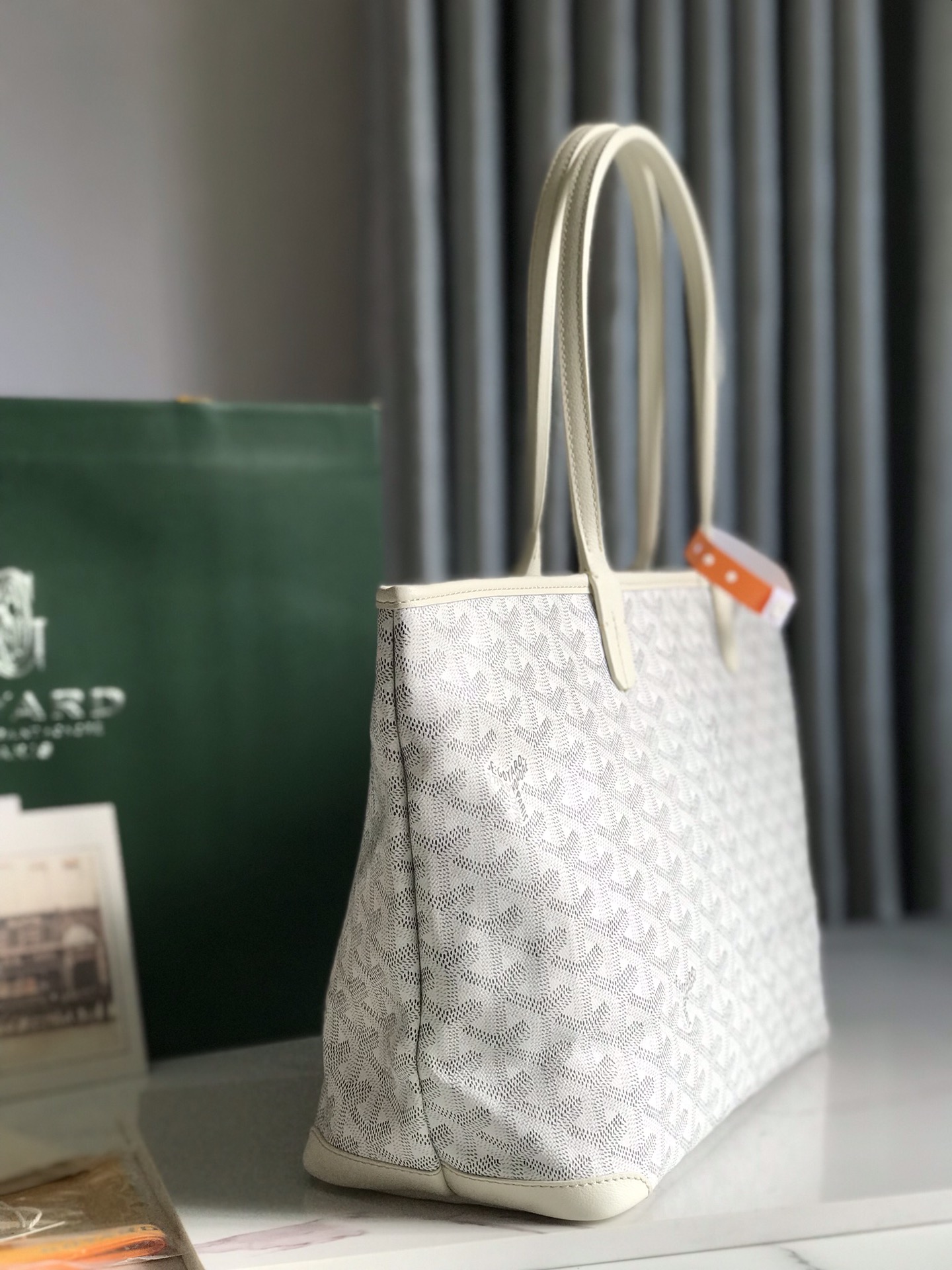 Goyard White Goyardine Coated Canvas and Leather Artois MM