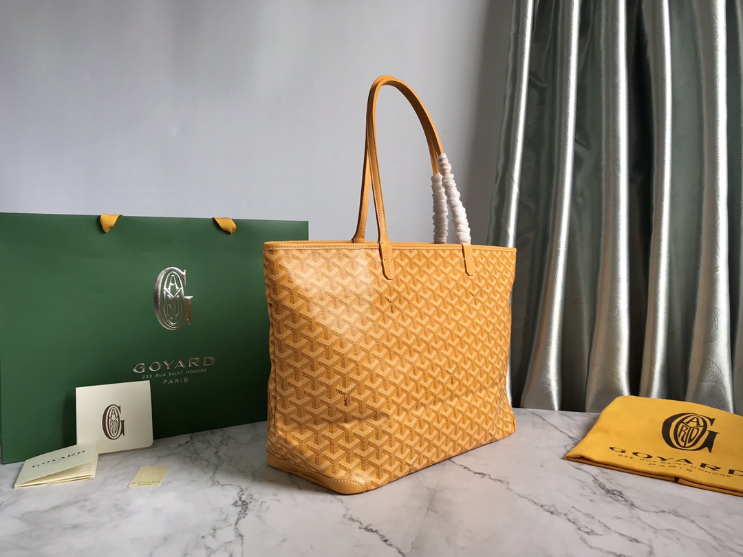 Goyard Yellow Goyardine Coated Canvas and Leather