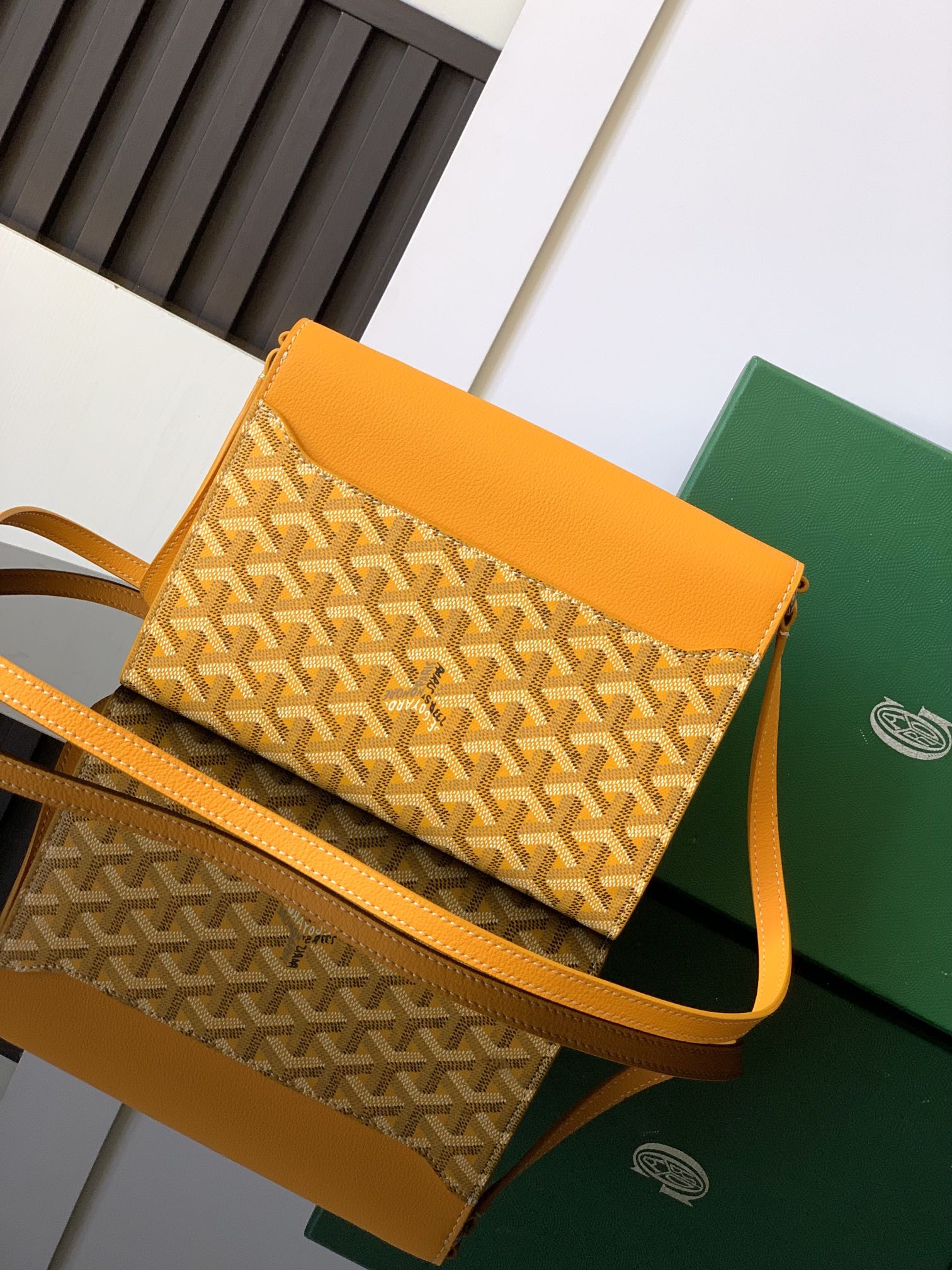 Goyard Yellow Goyardine Coated Canvas and Leather
