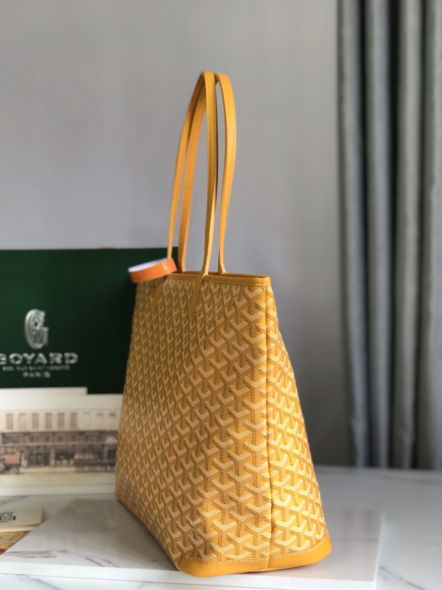 Goyard yellow Goyardine Coated Canvas and Leather Saint Louis