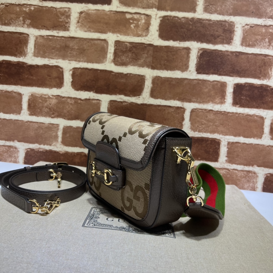 Gucci [Gucci Horsebit 1955] mini shoulder bag jumbo GG