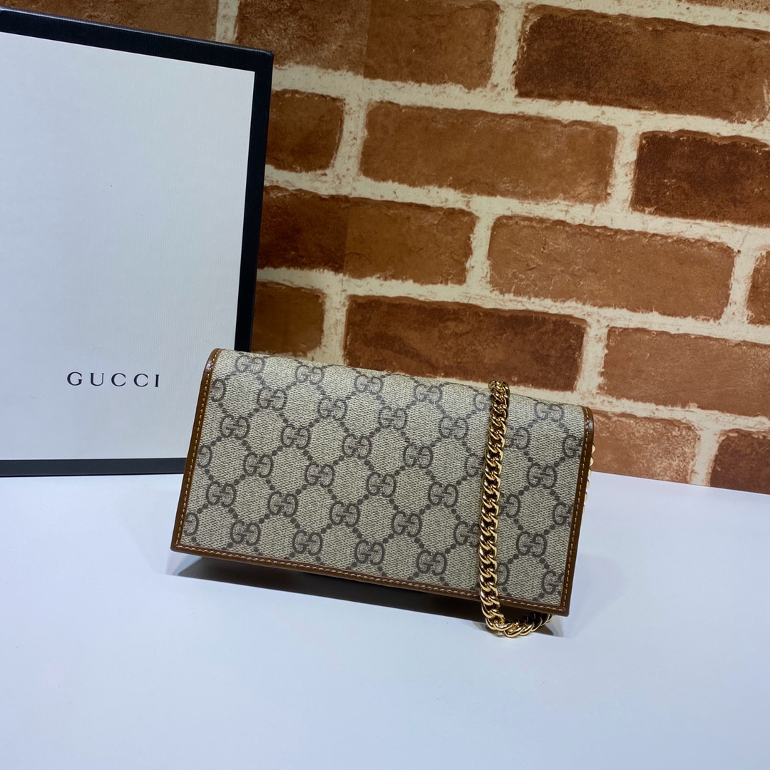 Gucci 1955 Horsebit GG Canvas Chain Wallet
